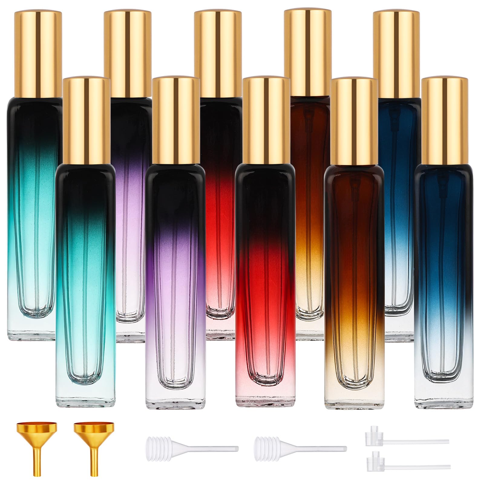 Segbeauty 0.5Oz Perfume Atomizer Bottle Refillable, Pack Of 10 Glass Travel Perfume Bottles, 15Ml Empty Mini Cologne Travel Bott