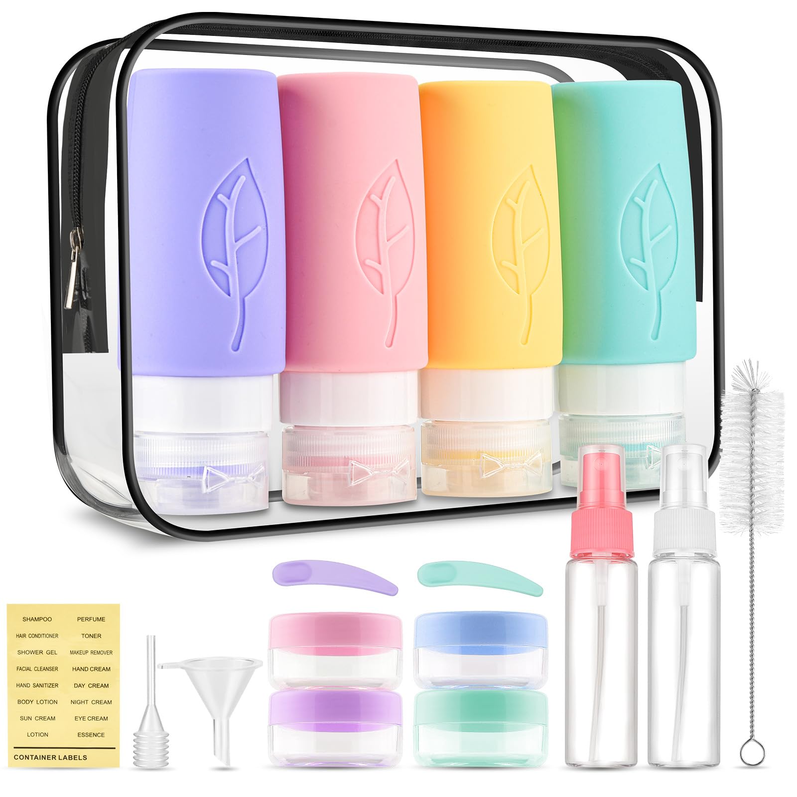 3Oz Travel Bottles For Toiletries Gym Tsa Approved Leak Proof Travel Size Bottles Silicone Squeezable Travel Containers For Toil