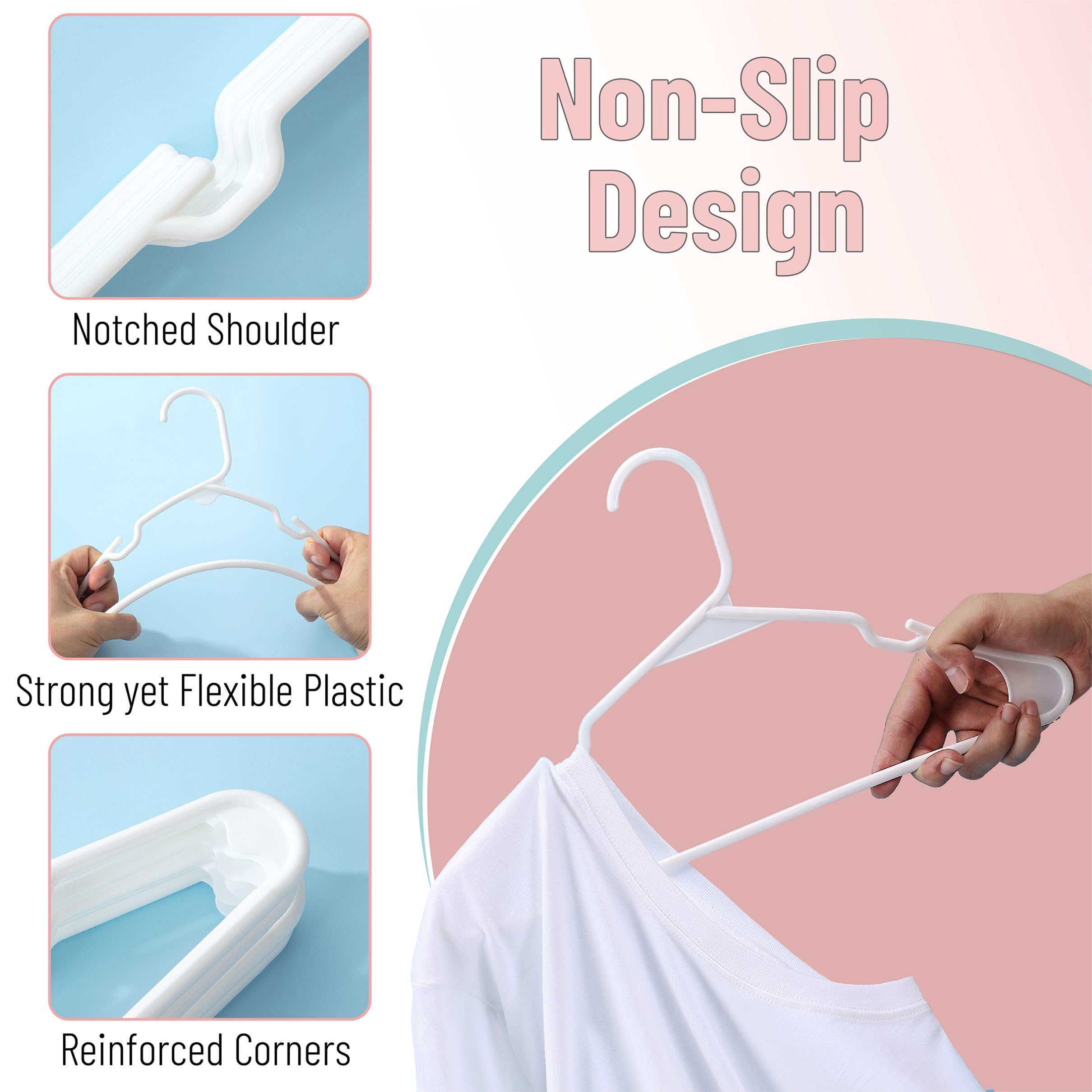 Mr. Pen- Kids Plastic Hangers, 20 Pack, White Baby Hanger, Childrens Hangers For Clothes, Baby Hangers For Closet, Kids Hangers,