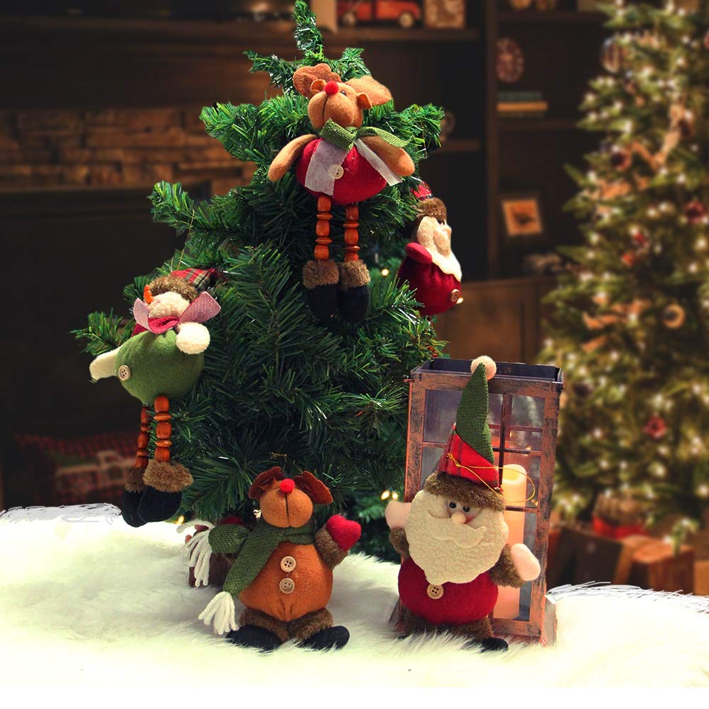 Lulu Home Christmas Tree Ornaments, Xmas Hanging Plush Decorations, 6 PCS