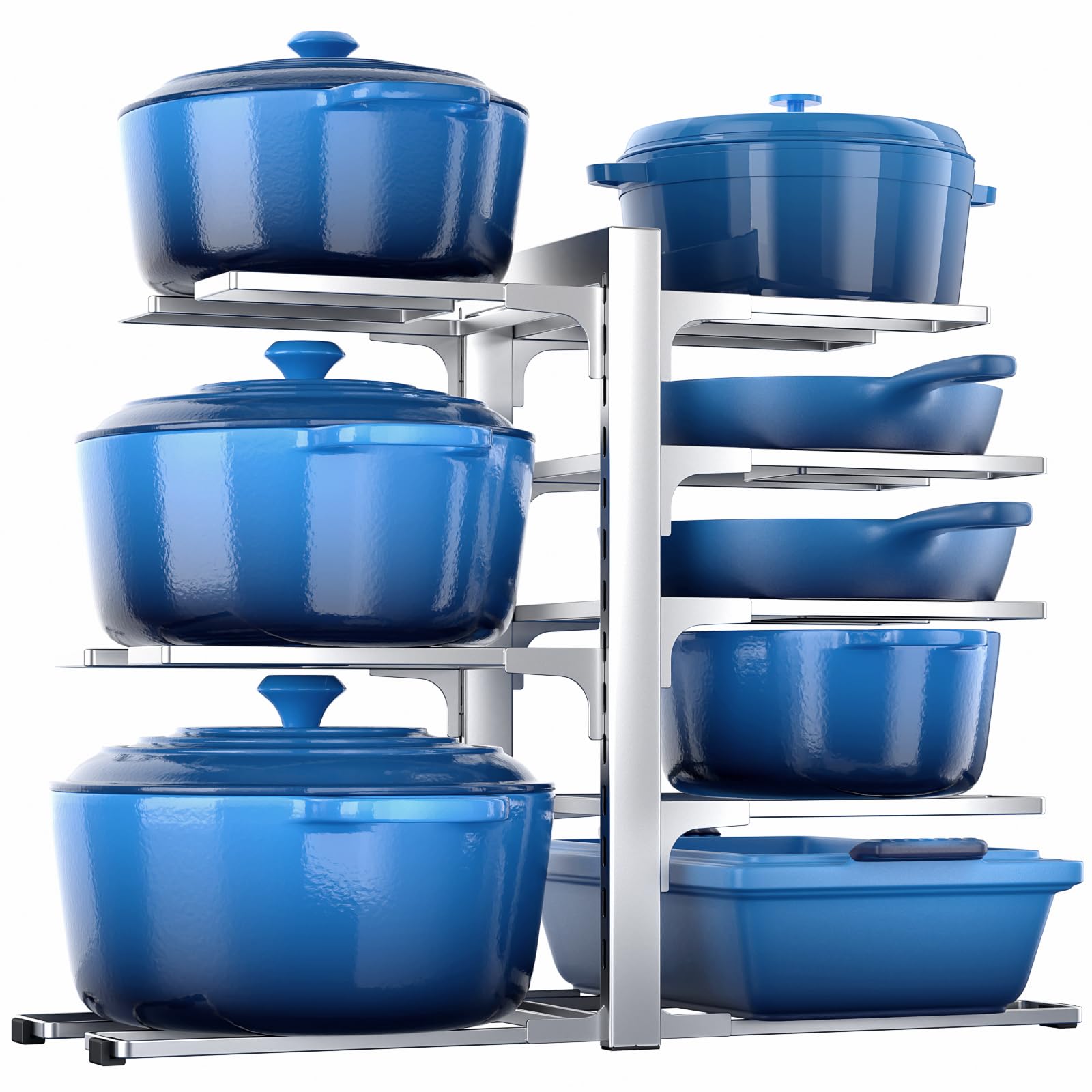 ORDORA 8-Tier Pots and Pans Organizer under Cabinet, Kitchen Cabinet Organizers and Storage, Heavy Duty 120LBS Pots and Pan Stor