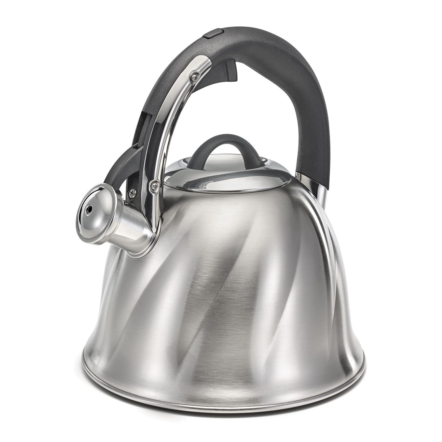 Polder Stainless Steel Whistling Kettles With Induction Ready, Fast Heating, 3-Ply Encapsulation (2.6-Quart Bell)