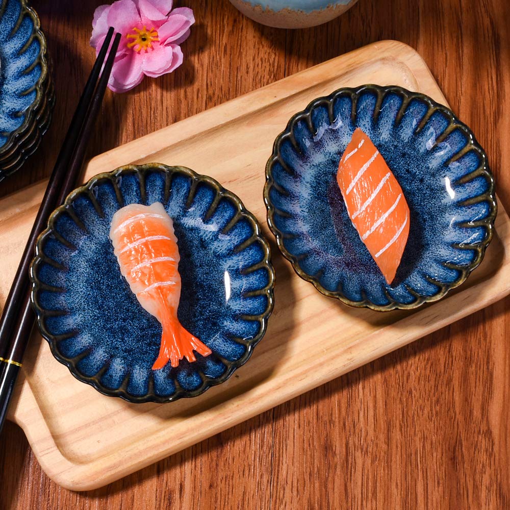 Bosili Japanese Soy Sauce Dishes Set Of 5, Dipping Sauce Dish Bowl For Sushi, Sauce, Side Dish (Hb)