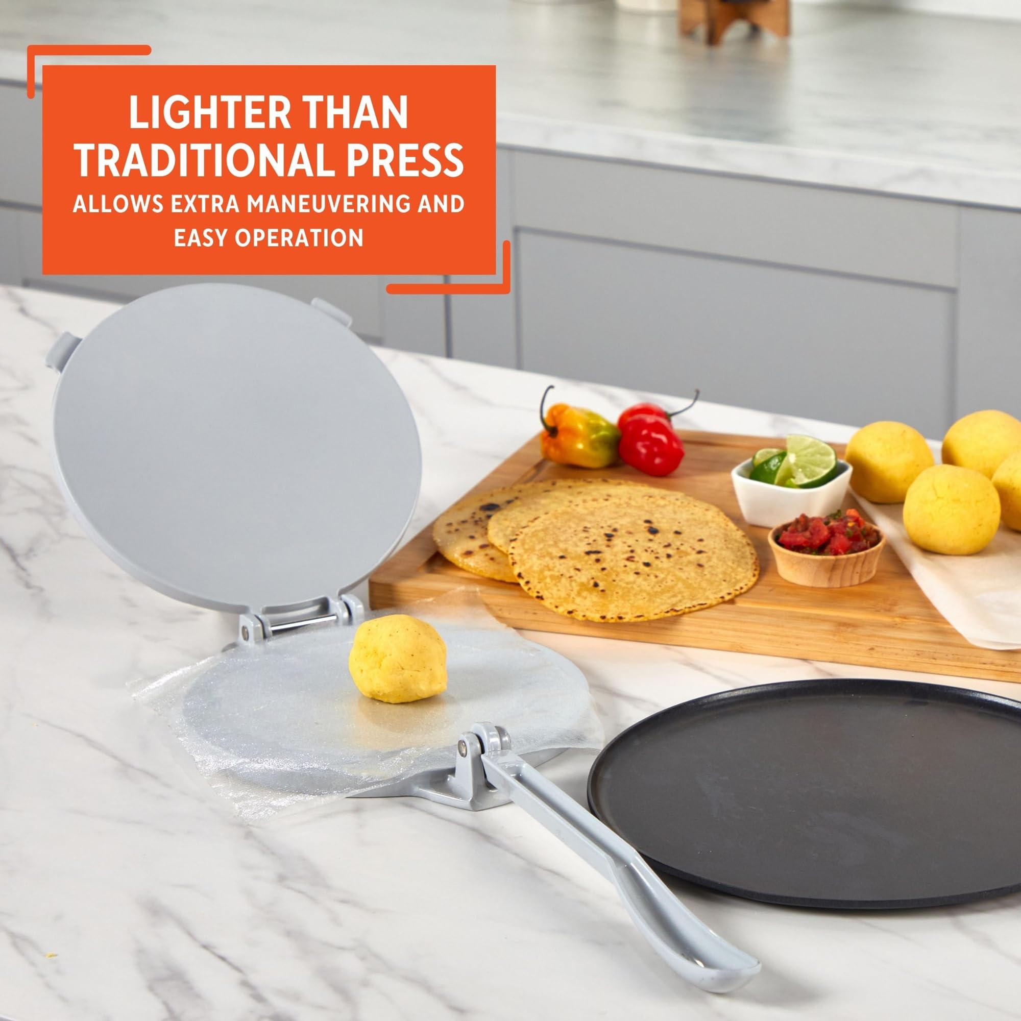 Imusa 4Pc Pdq Comal & Tortilla Press Set/Tortilla Making Kit