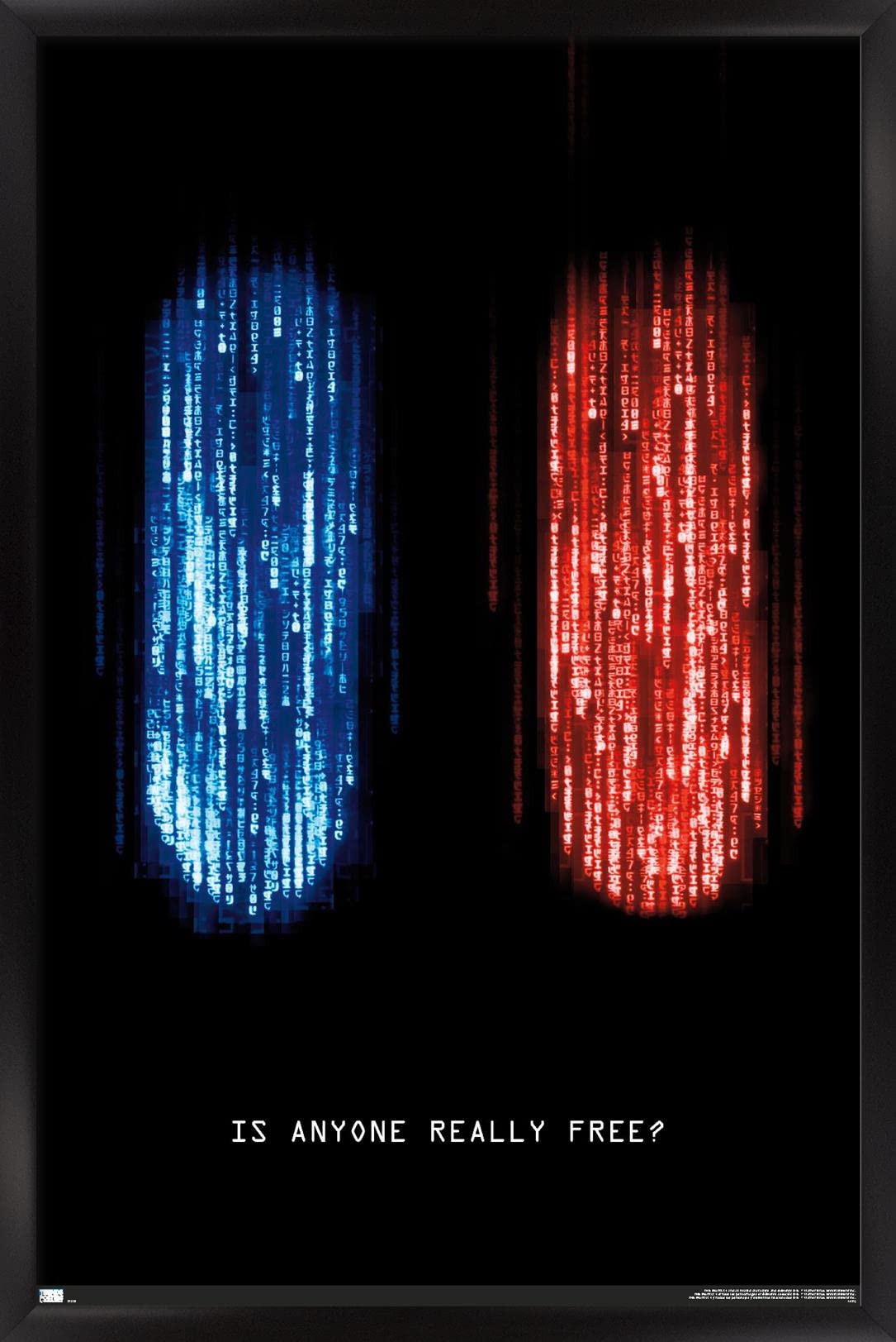 The Matrix: Resurrections - Is Anyone Really Free Wall Poster, 34L'' X 22.4W'', Black Framed Version