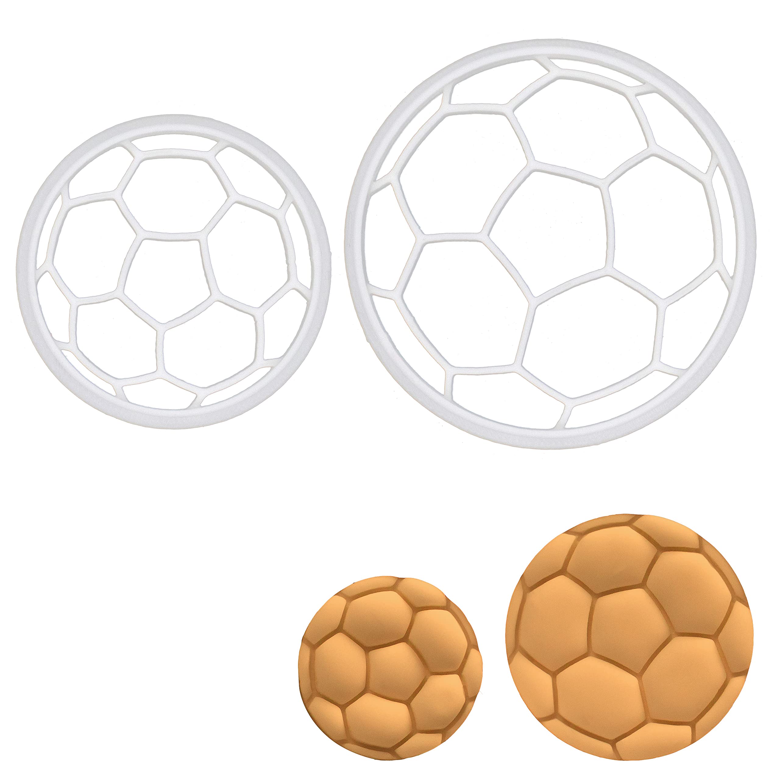 Set Of 2 Soccer Balls Cookie Cutters, 2 Pieces - Bakerlogy