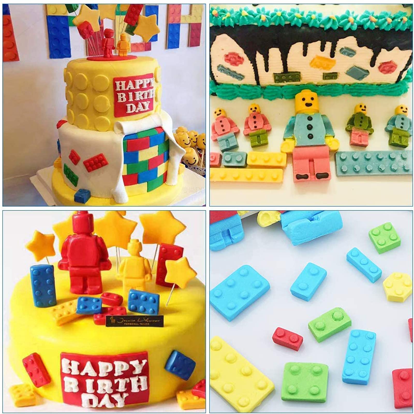Mivofun Mivofun 3 Pcs Building Block Moulds, Silicone Building Brick Molds, 12 Kinds Of Shapes, Ice Cube Candy Moulds, For Chrld