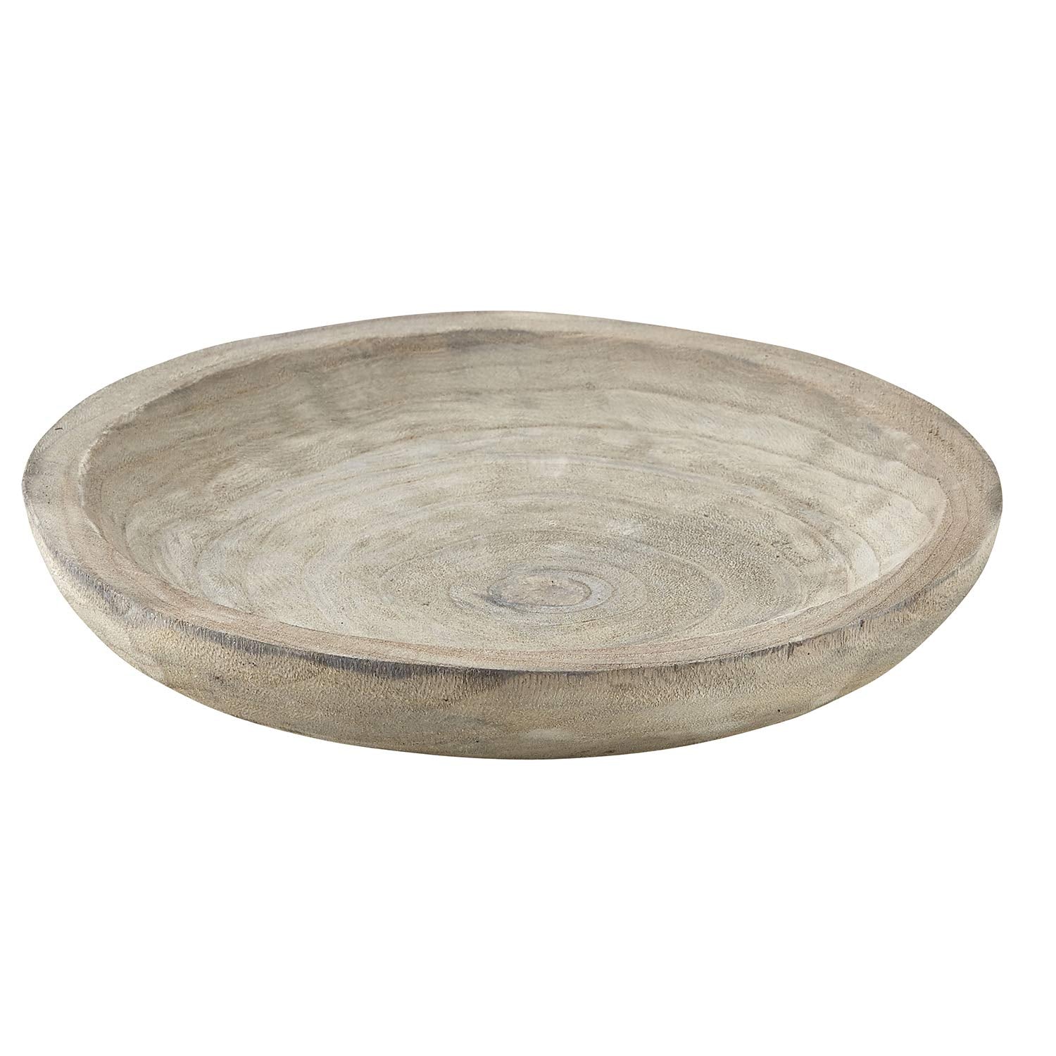 Santa Barbara Design Studio Table Sugar Hand Carved Paulownia Wood Serving Bowl, Medium, Grey,8 Cubic Inches