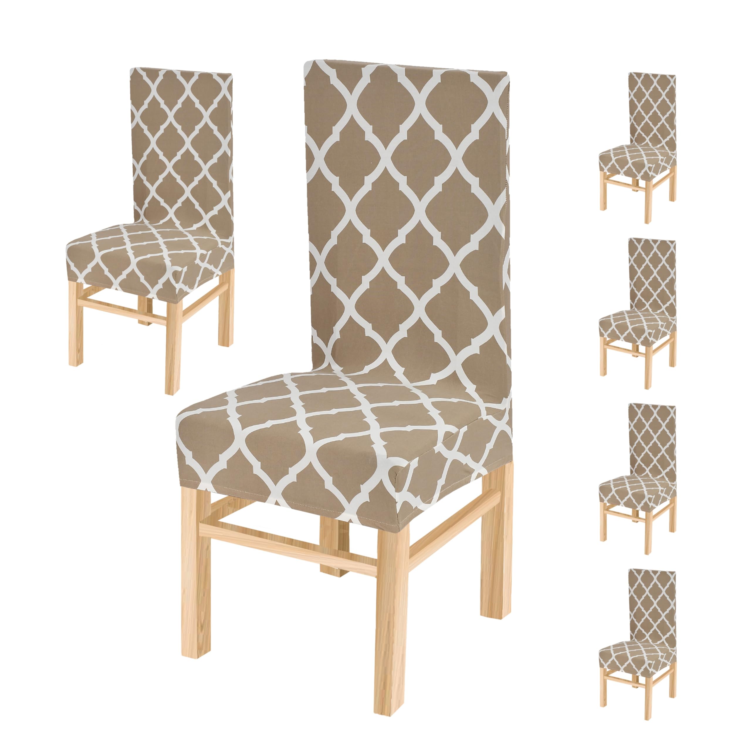 Yellow Weaves Elastic Stretchable Dining Chair Cover, Removable Washable Elastic Floral Printed Dining Chair Covers (Set Of 6, D