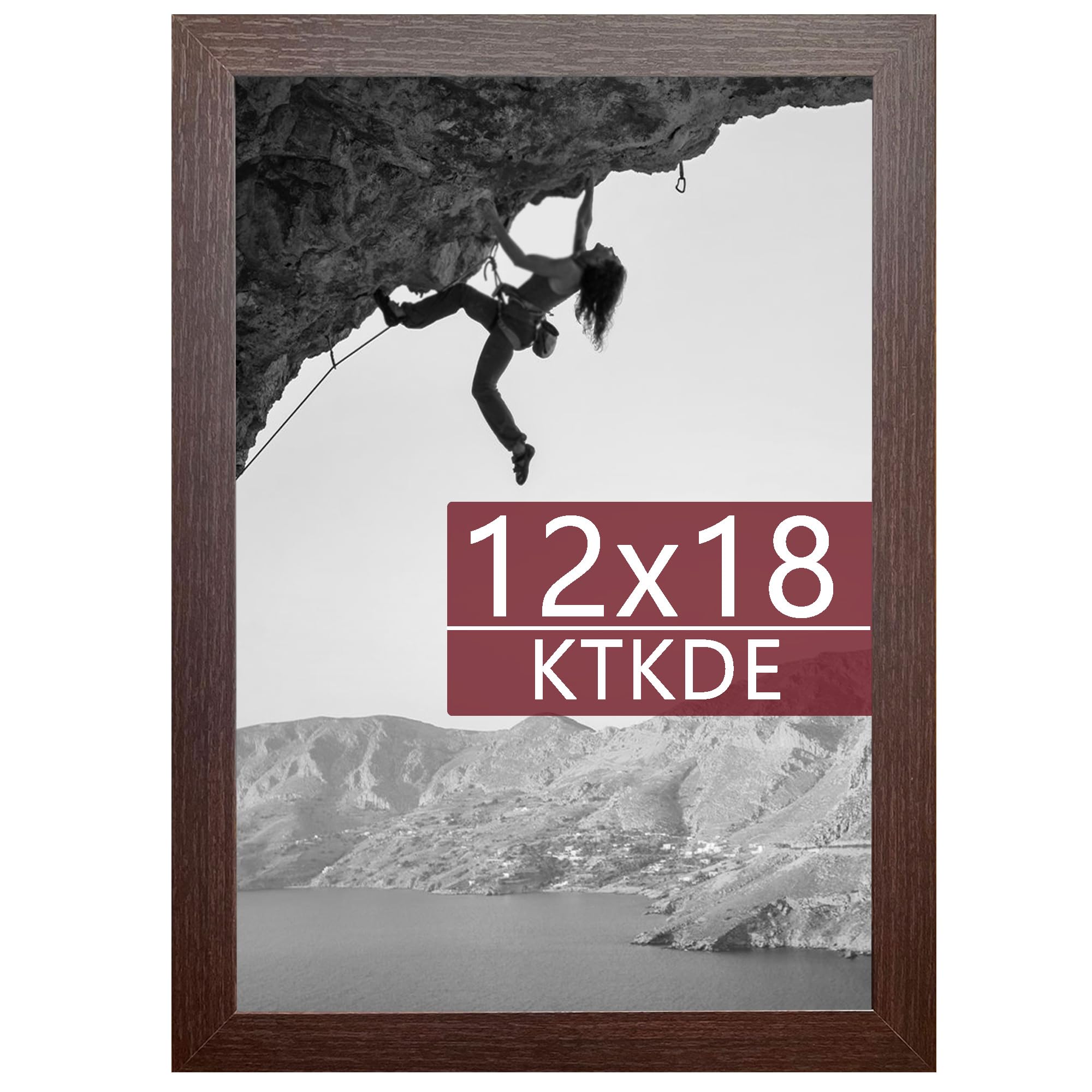 KTKDE 12x18 Picture Frame Wooden, Polished Plexiglass, Rectangle Photo Frame for Photos,Studio Gallery Wall Hanging Posters & Be