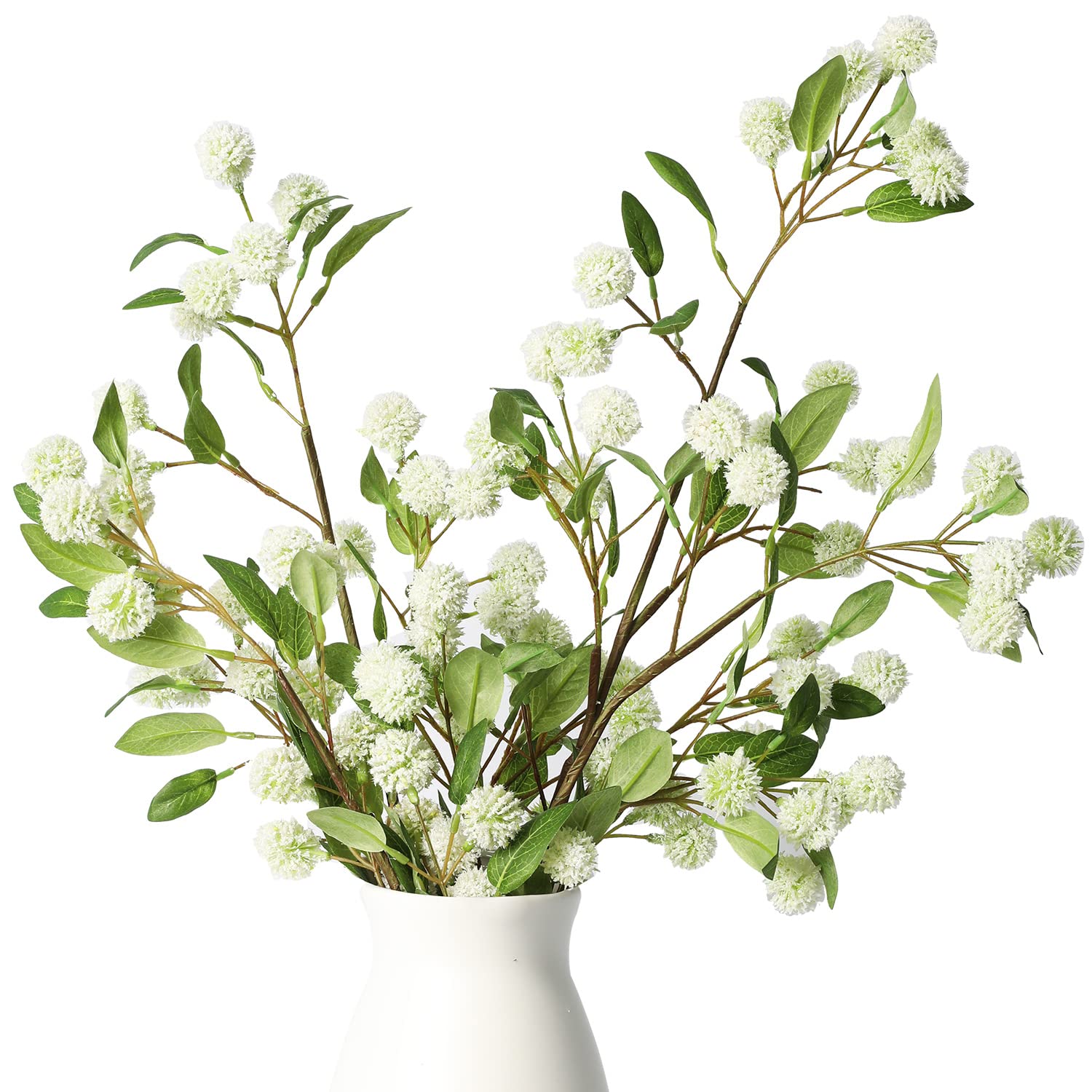 Melorca&Guilla Artificial Plants,4PCS 35.4 Green Faux Branches for Vase,Artificial Plants for Shop Garden Office Home D  cor (4,