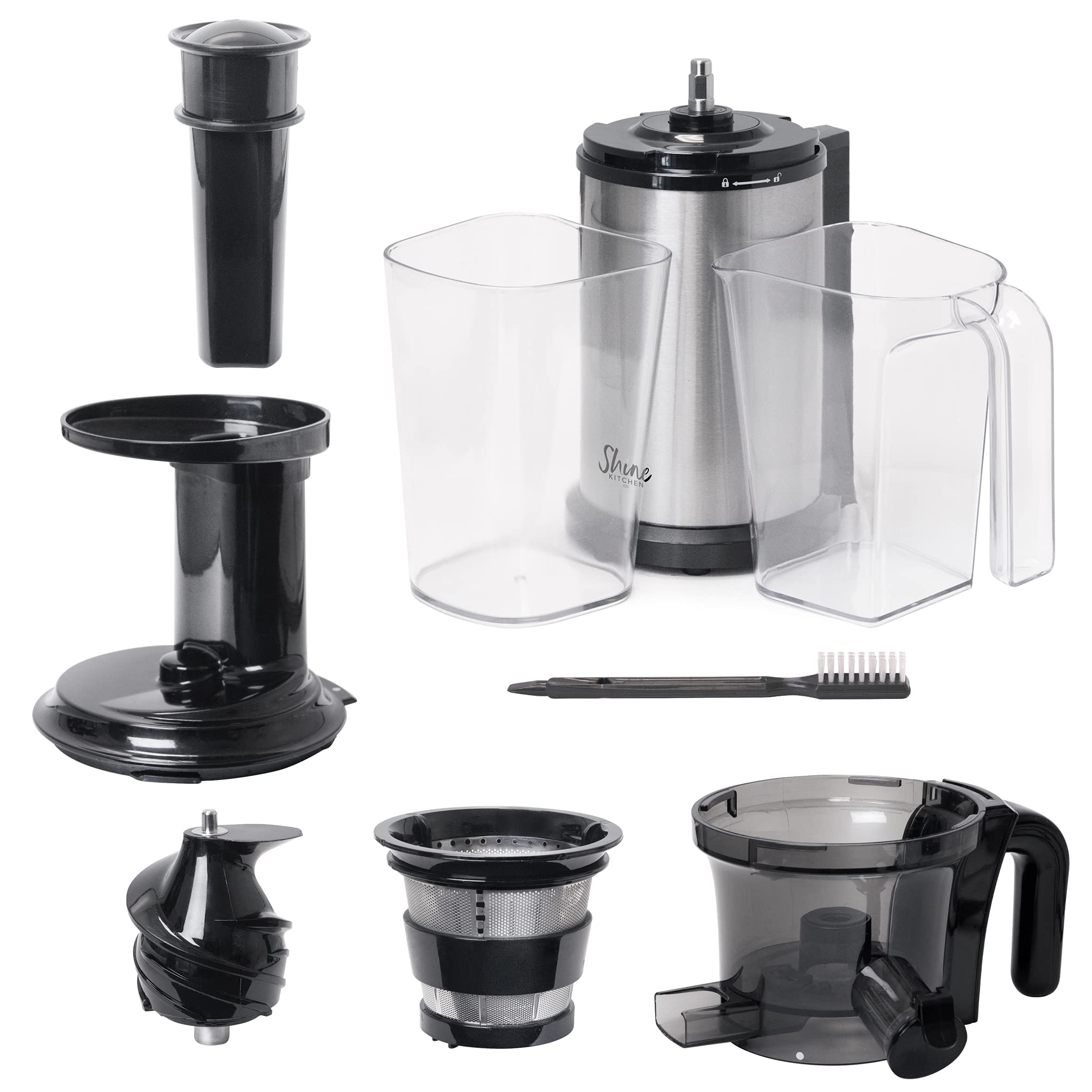 Shine Kitchen Co Sjv-107-A Cold Press Slow Masticating Juicer, Stainless Steel