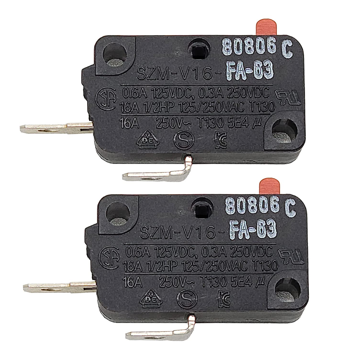 [Szm-V16-Fa-63 Switch Oem Mania] Szm-V16-Fa-63 2-Pack New Oem Produced For Lg Ge Starion Microwave Oven Door Micro Switch Replac