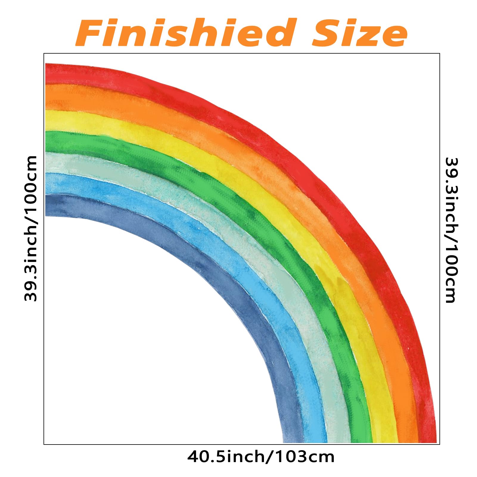 Eutecado Rainbow Wall Sticker - Large Removable Vinyl Decals for Girls Room, Nursery, Bedroom, Living Room, Model CDW028A