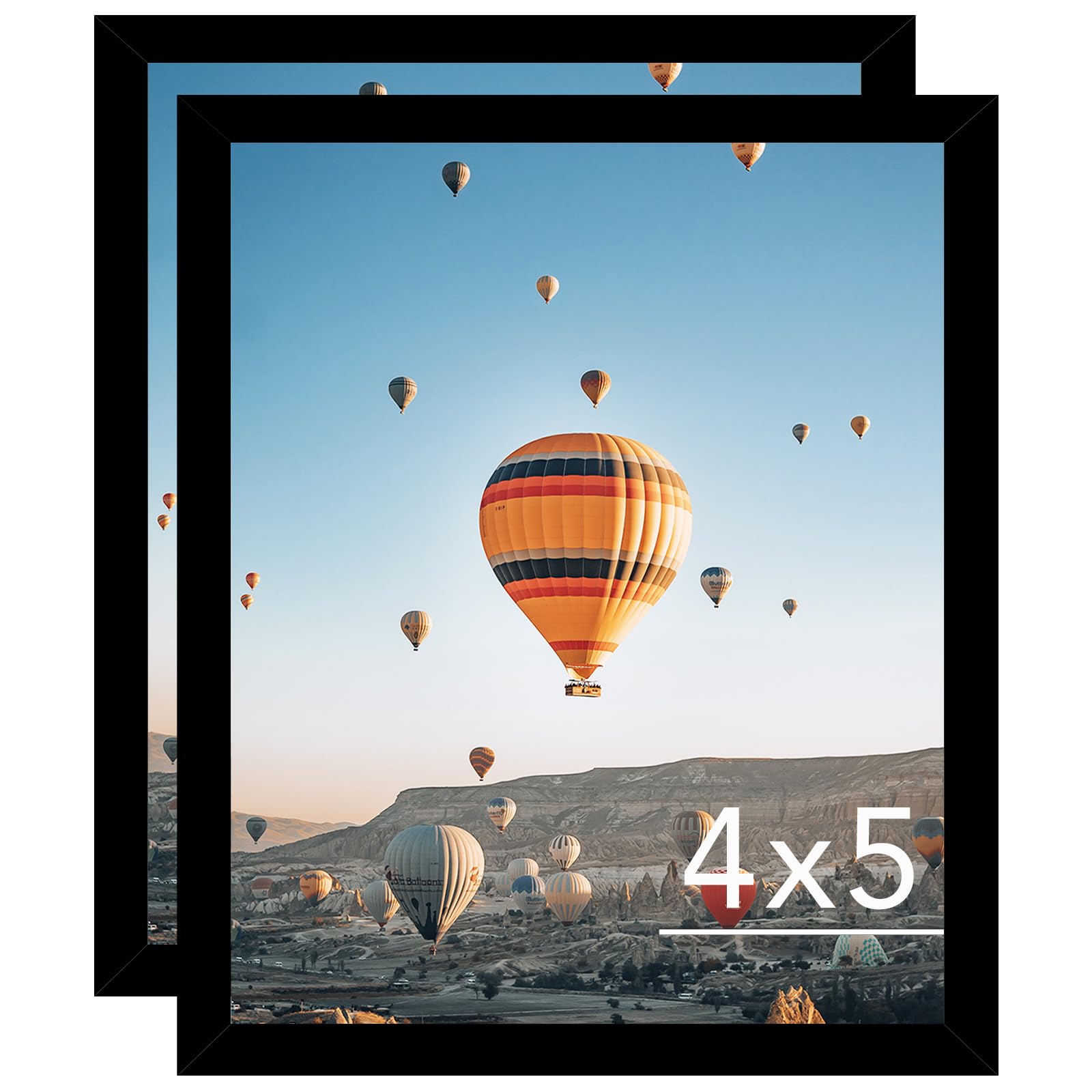 JCJMY 4x5 Picture Frame Set of 2 for Wall Hanging or Tabletop, Wall Mounting Horizontally or Vertically, 4 x 5 Wall Gallery Post