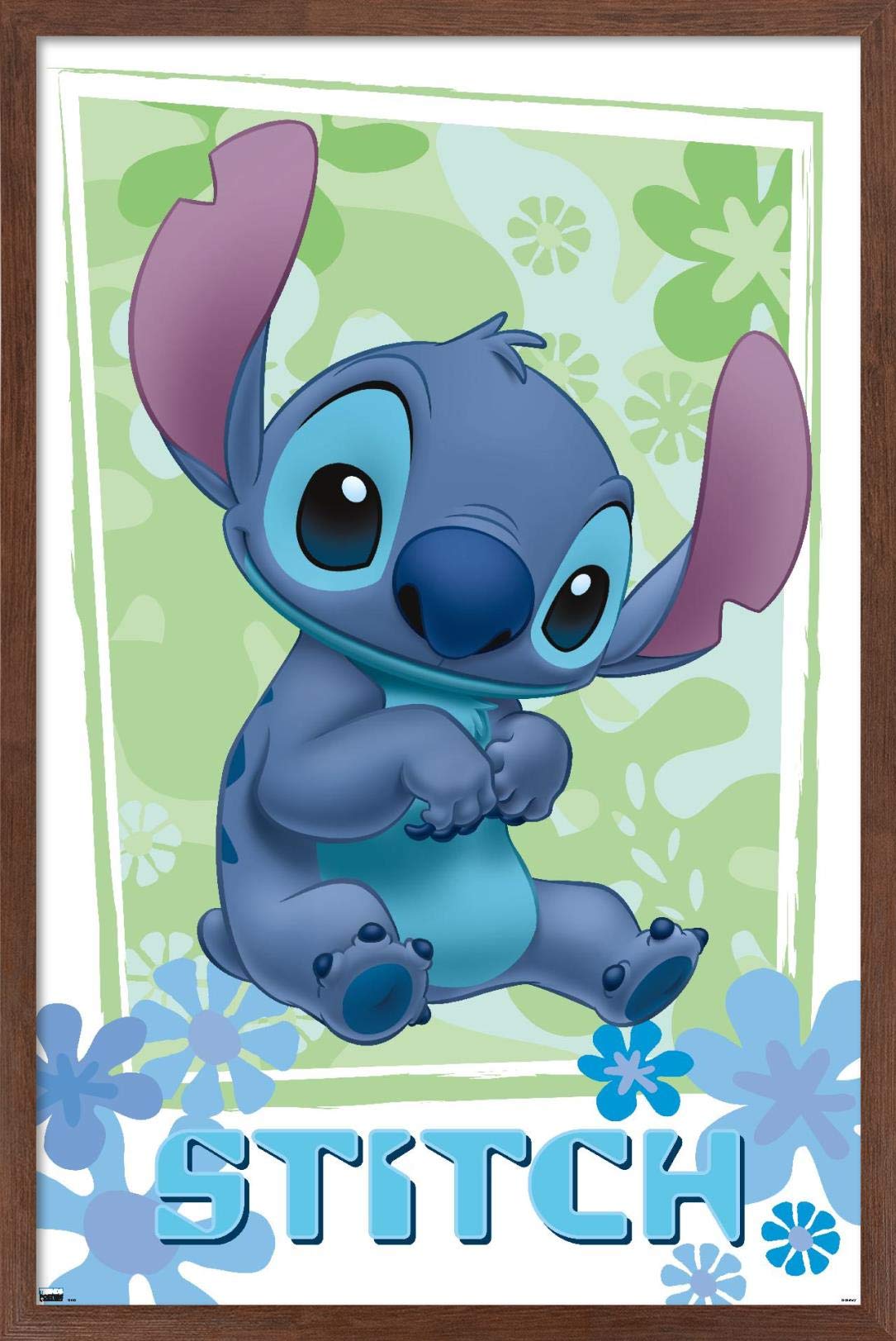 Trends International Disney Lilo And Stitch - Flowers Wall Poster, 14.725'' X 22.375'', Mahogany Framed Version