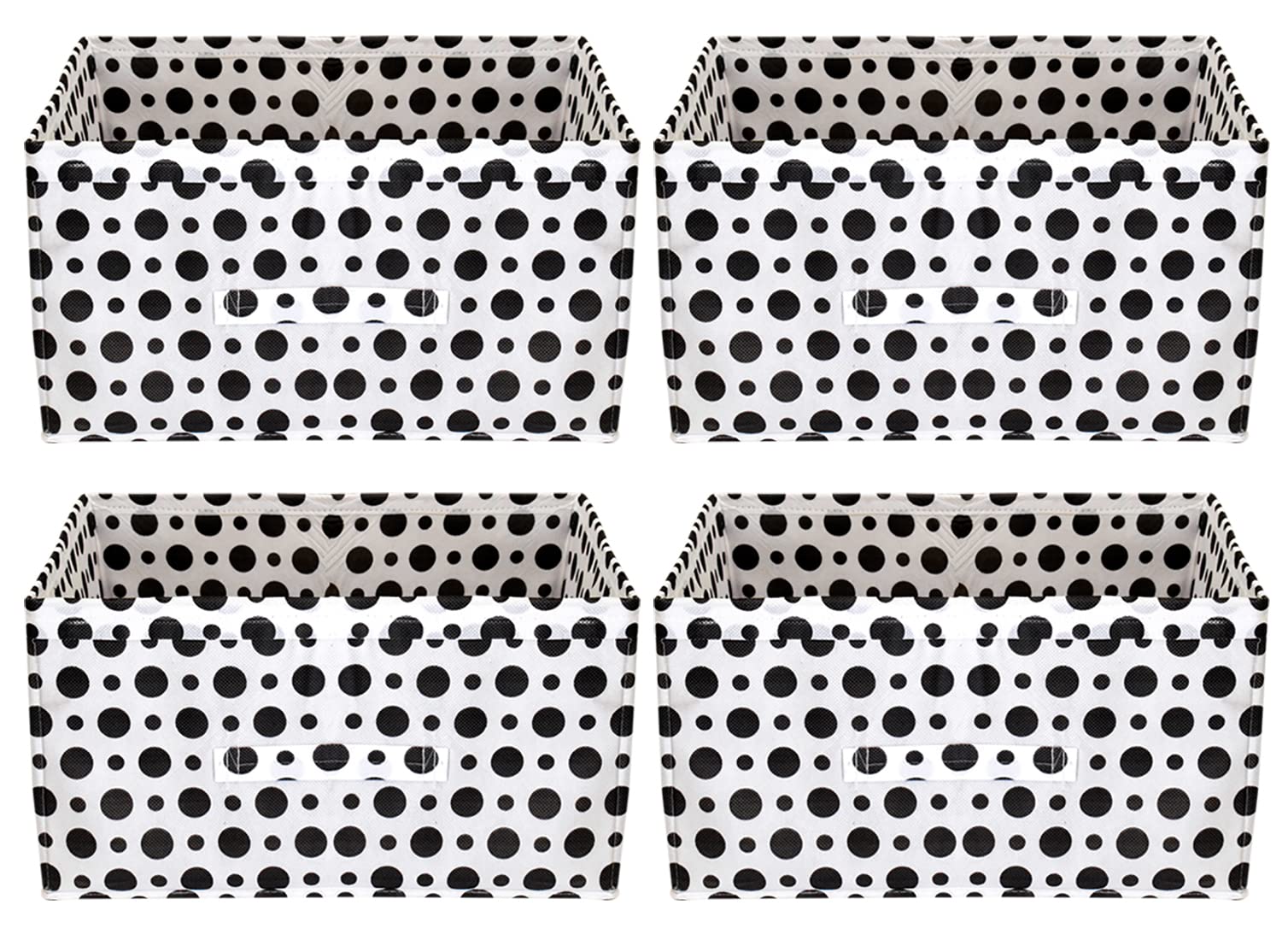Kuber Industries Dot Printed Printed Multipurposes Rectangular Flodable Storage Box, Drawer Storage And Cloth Organizer Pack Of