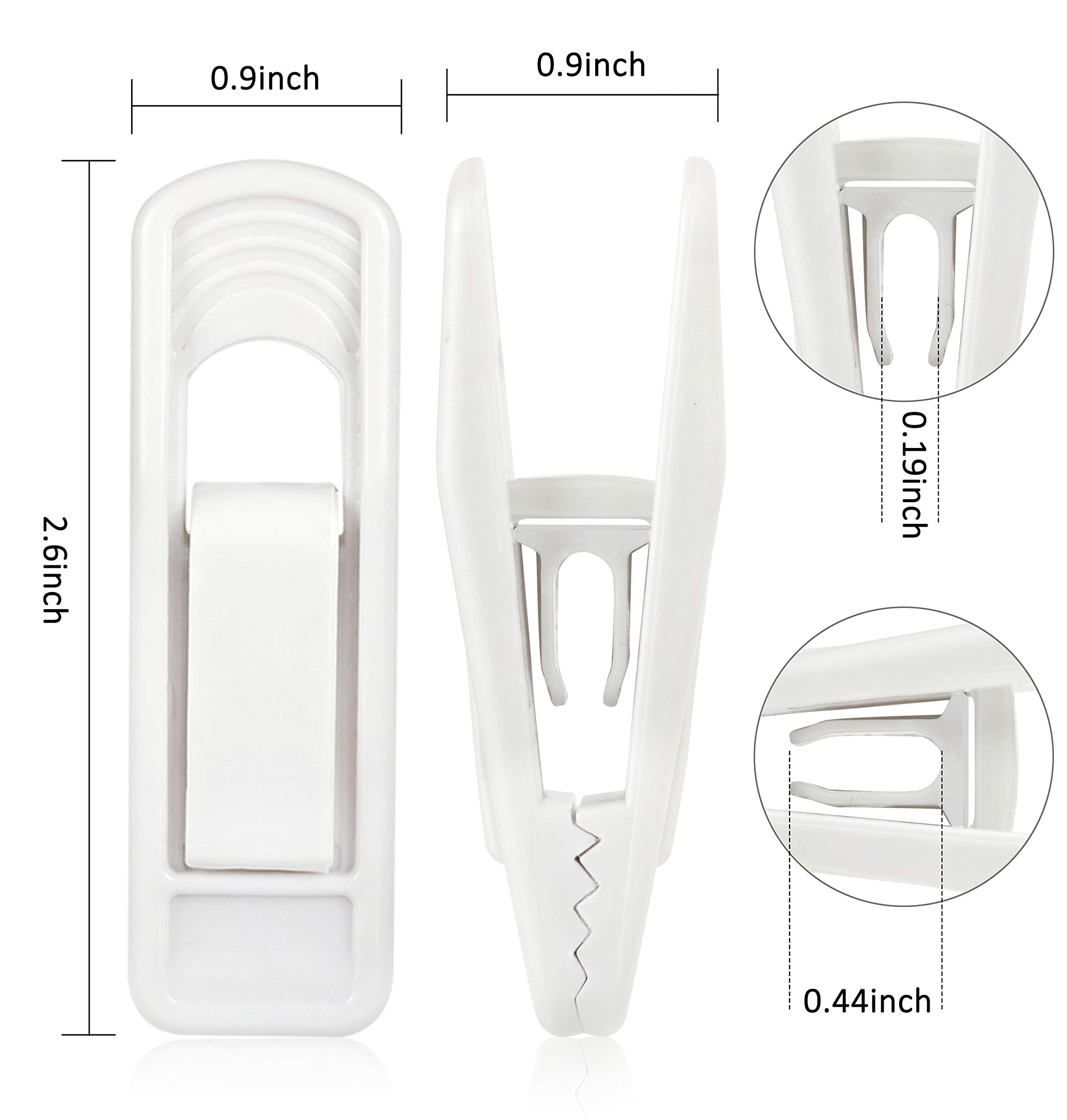 Tinfol 40Pc Hanger Clips - White Strong Pinch Grip Clips For Use With Slim-Line Clothes Velvet Hangers, Multi-Purpose Finger Cli