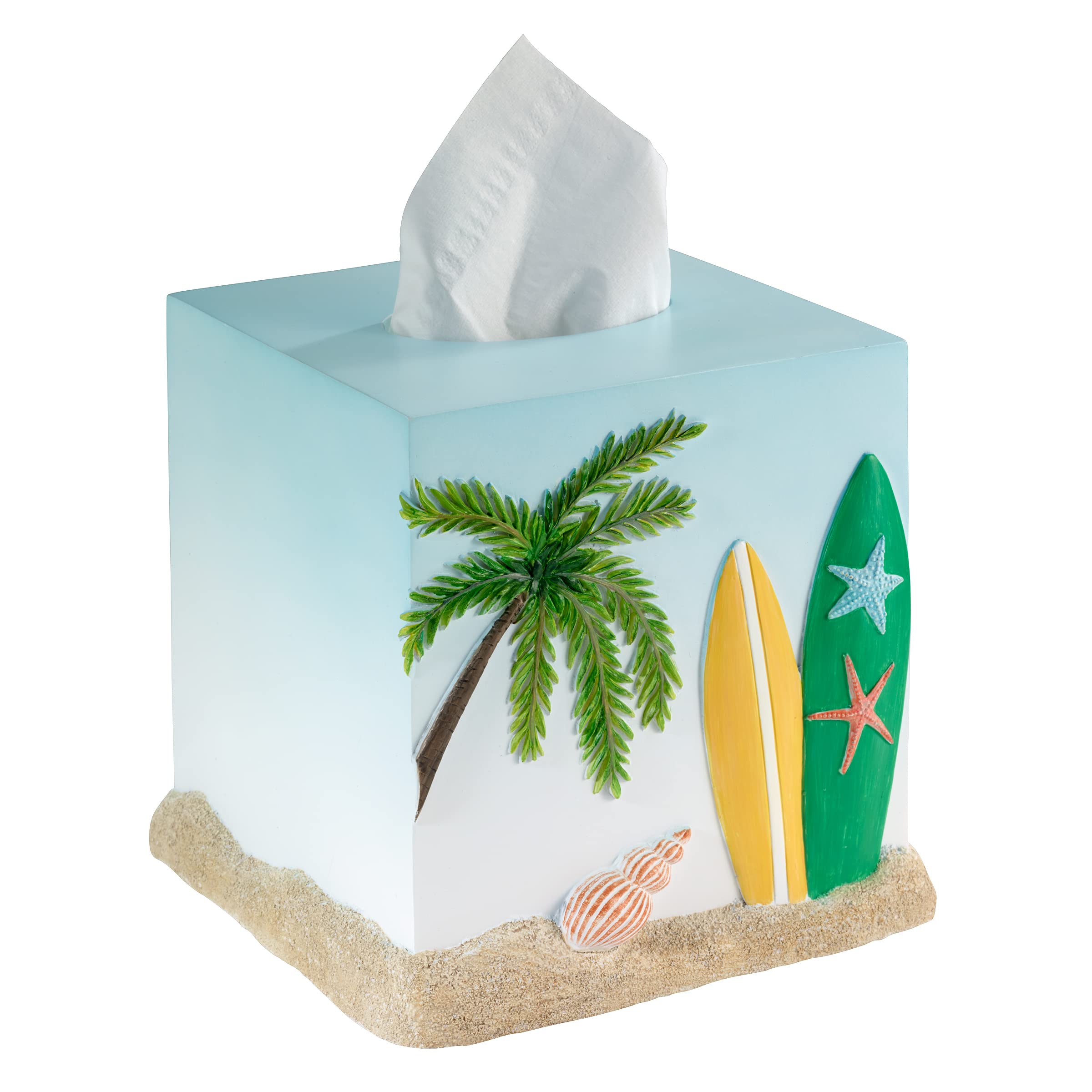 Avanti Linens - Tissue Box Cover, Guest Bathroom Essentials, Beach Home Decor (Surf Time Collection)