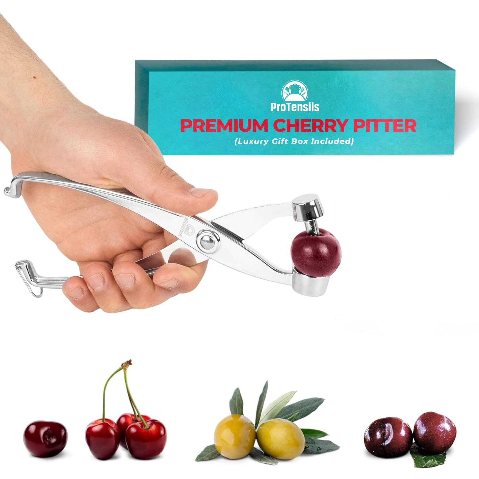 Protensils Cherry Pitter Tool Pit Remover With Locking Mechanism | Cherry Picker | Cherry Seed Remover For Baking, Olive Pitter