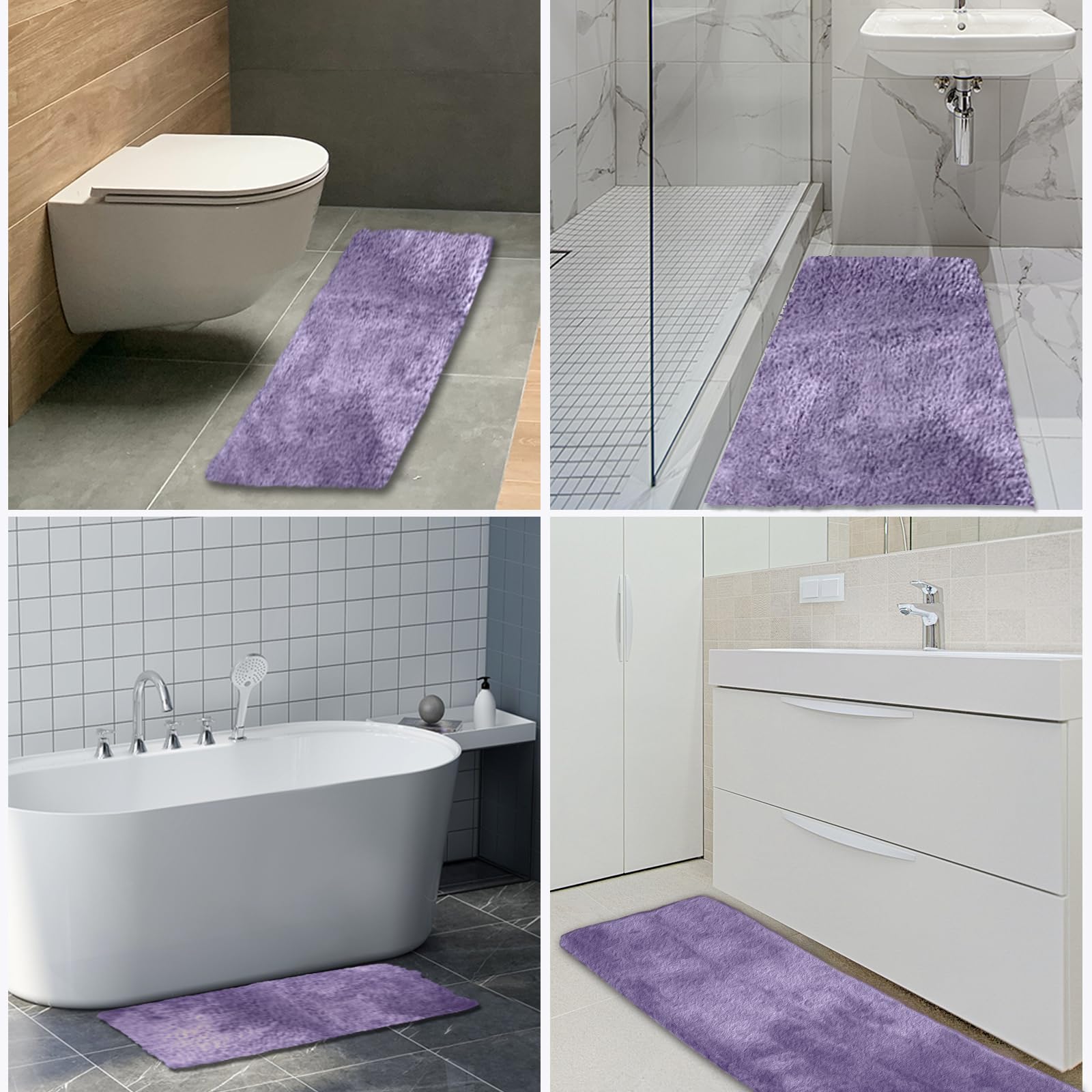 Fifu Bath Mats & Rugs Long Runner For Bathroom, Bedroom & Kitchen Non Slip, Comfort & Soft Shower Bathmat & Carpet For Sink, Hom
