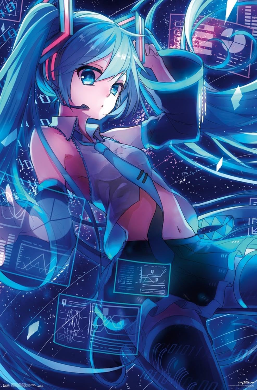 Trends International Hatsune Miku - Screens Wall Poster, 19L X 13W, Premium Unframed Version