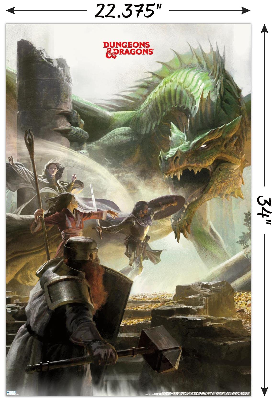 Trends International Dungeons And Dragons - Adventure Wall Poster, 22.37'' X 34.00'', Poster & Clip Bundle