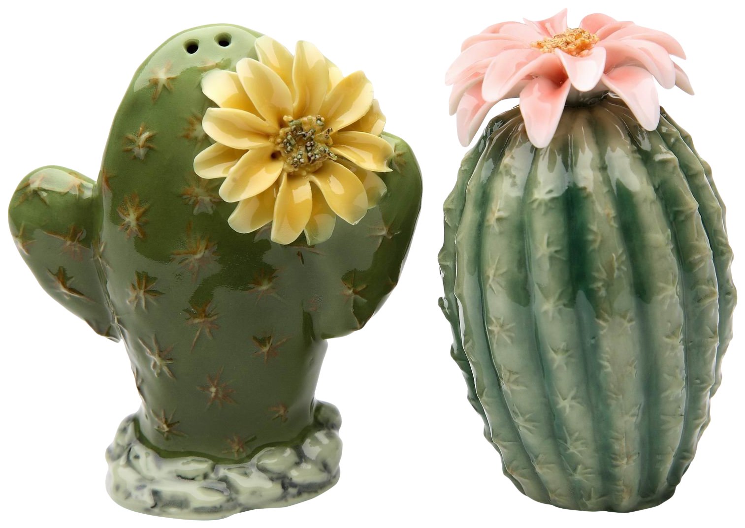 Stealstreet Ss-Cg-20893 3.13'' Painted Pair Of Cactus Flowers Salt And Pepper Shakers, Green
