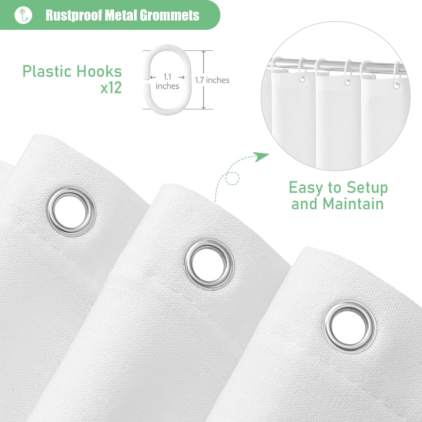 Dynamene Extra Long Fabric Shower Curtain, 84 Inch Long Farmhouse Yellow And White Striped Cloth Shower Curtain With Boho Tassel