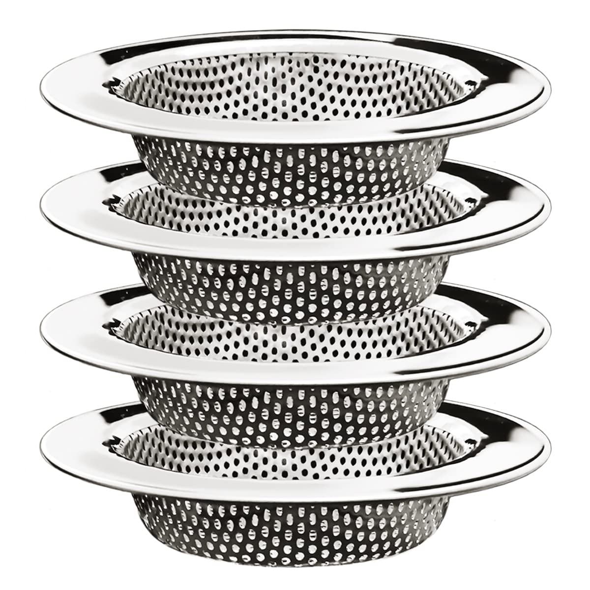 Seatery 4Pcs Kitchen Sink Strainers, Sink Drain Filter, Sink Basket Strainer, 4.5 Inch Stainless Steel Sink Drain Strainer, Food