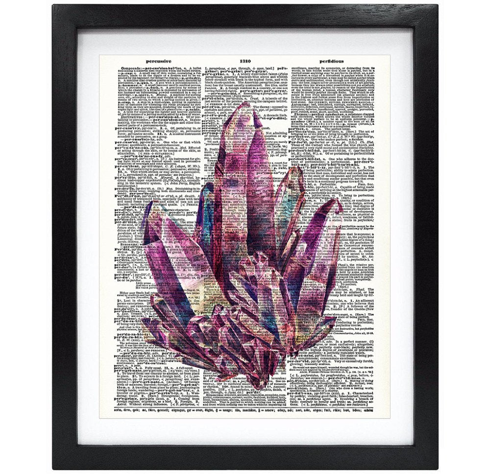 Susie Arts 8X10 Unframed Mineralogie Upcycled Vintage Dictionary Art Print Book Art Print Home Decor Funny Wall Art V053