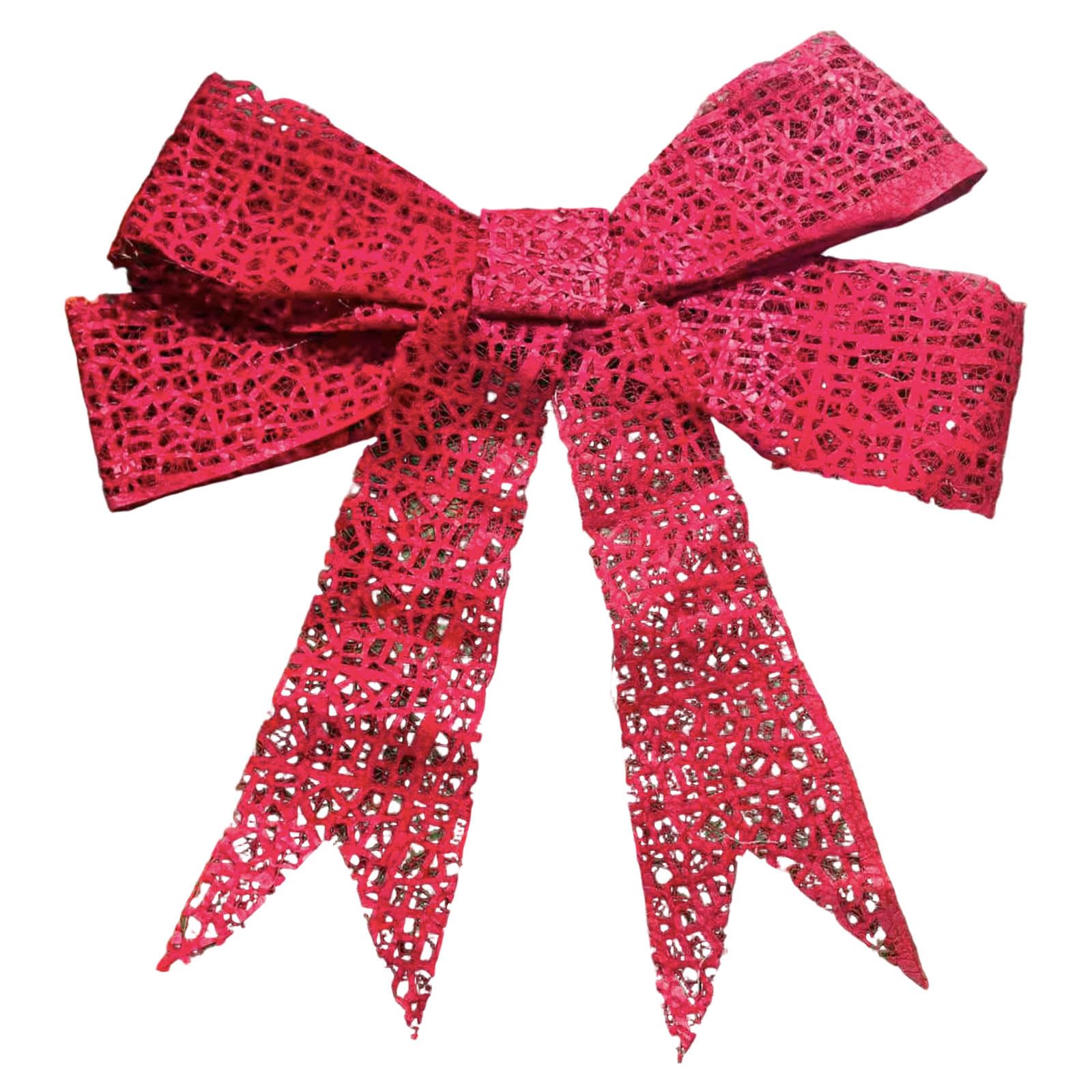 48in Pre-Lit XL Christmas Bow Decoration Large Christmas Bow Outdoor LED Holiday Yard Decor with Lights, Lighted Large Red Bow D