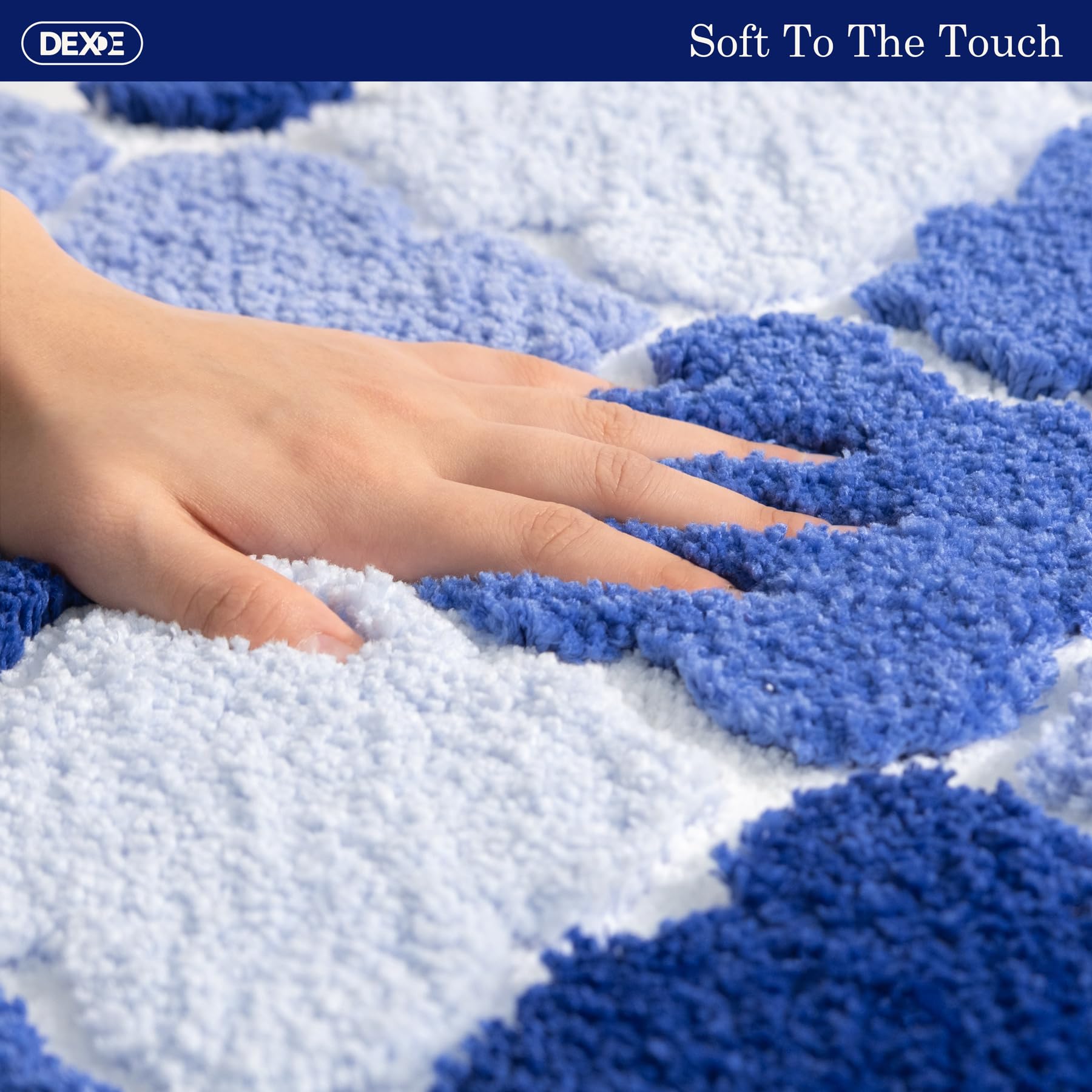 Dexde Bathroom Rug Runner Non-Slip, Extra Absorbent Shaggy Large Bath Mat, Machine Washable Long Shower Rug For Bathroom Bedroom