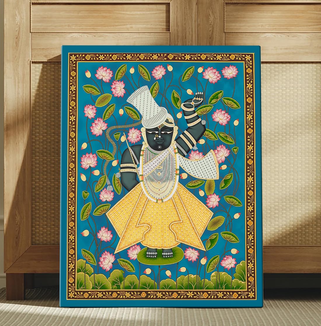 Artx Canvas Shrinathji Pichwai Painting, Shrinath Ji, Big Size Wall Art Painting For Living Room, Multicolor, Abstract, 18X23 In