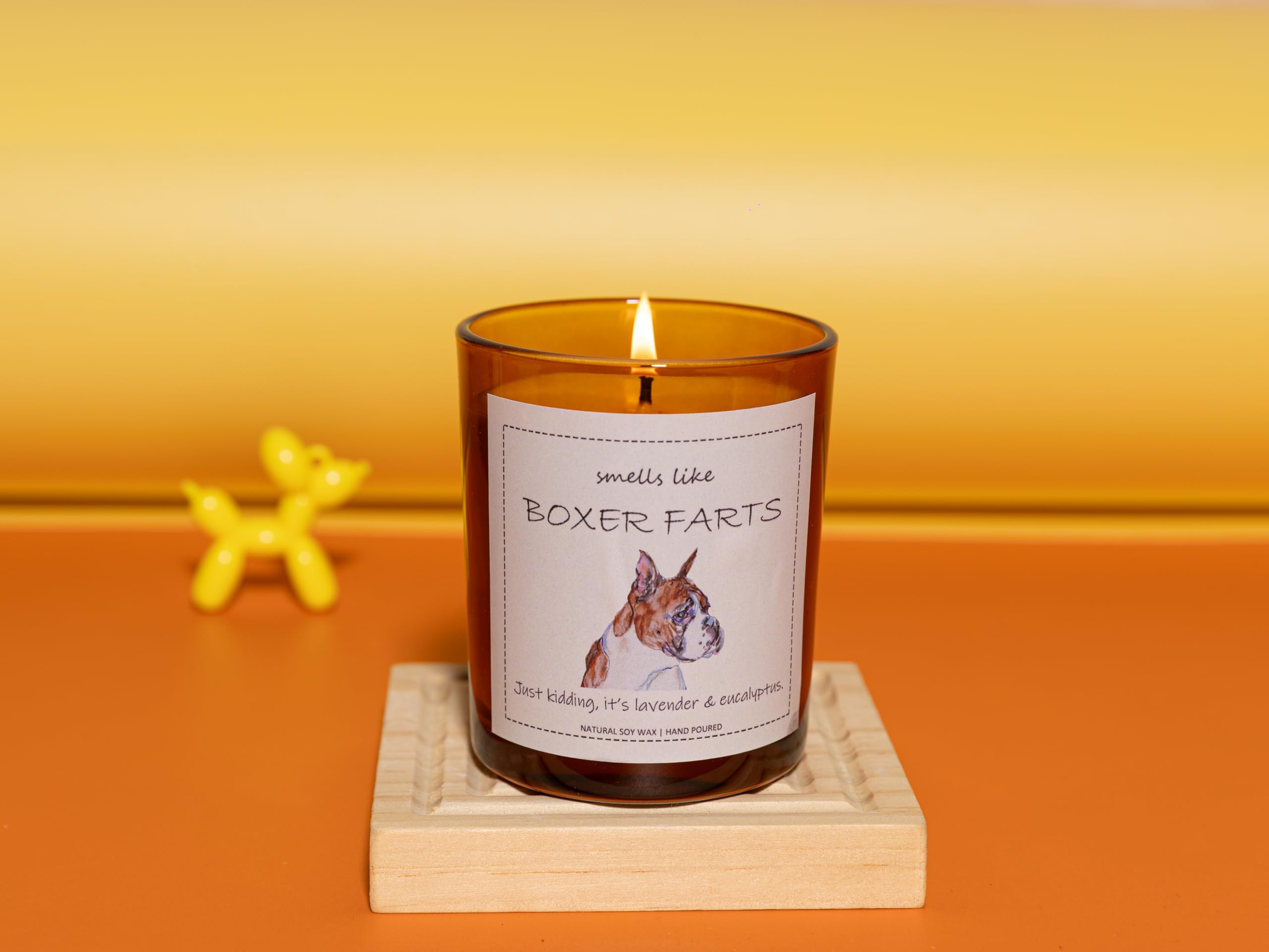 Boxer Dog Gifts & Decor, Boxer Dog Gifts for Women, Smells Like Boxer Farts Candle - Lavender & Eucalyptus, Crafted by Natural S