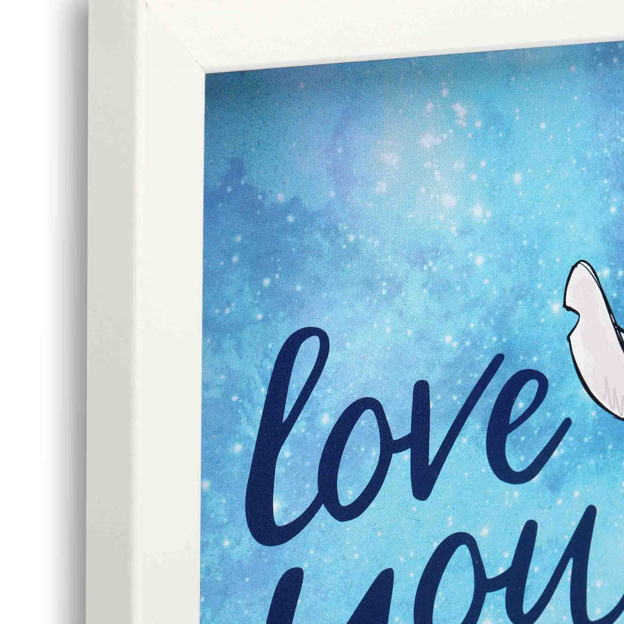 Disney Lilo And Stitch Love You More Framed Wood Wall Decor - Adorable Stitch Wall Art For Kids' Bedroom Or Movie Room