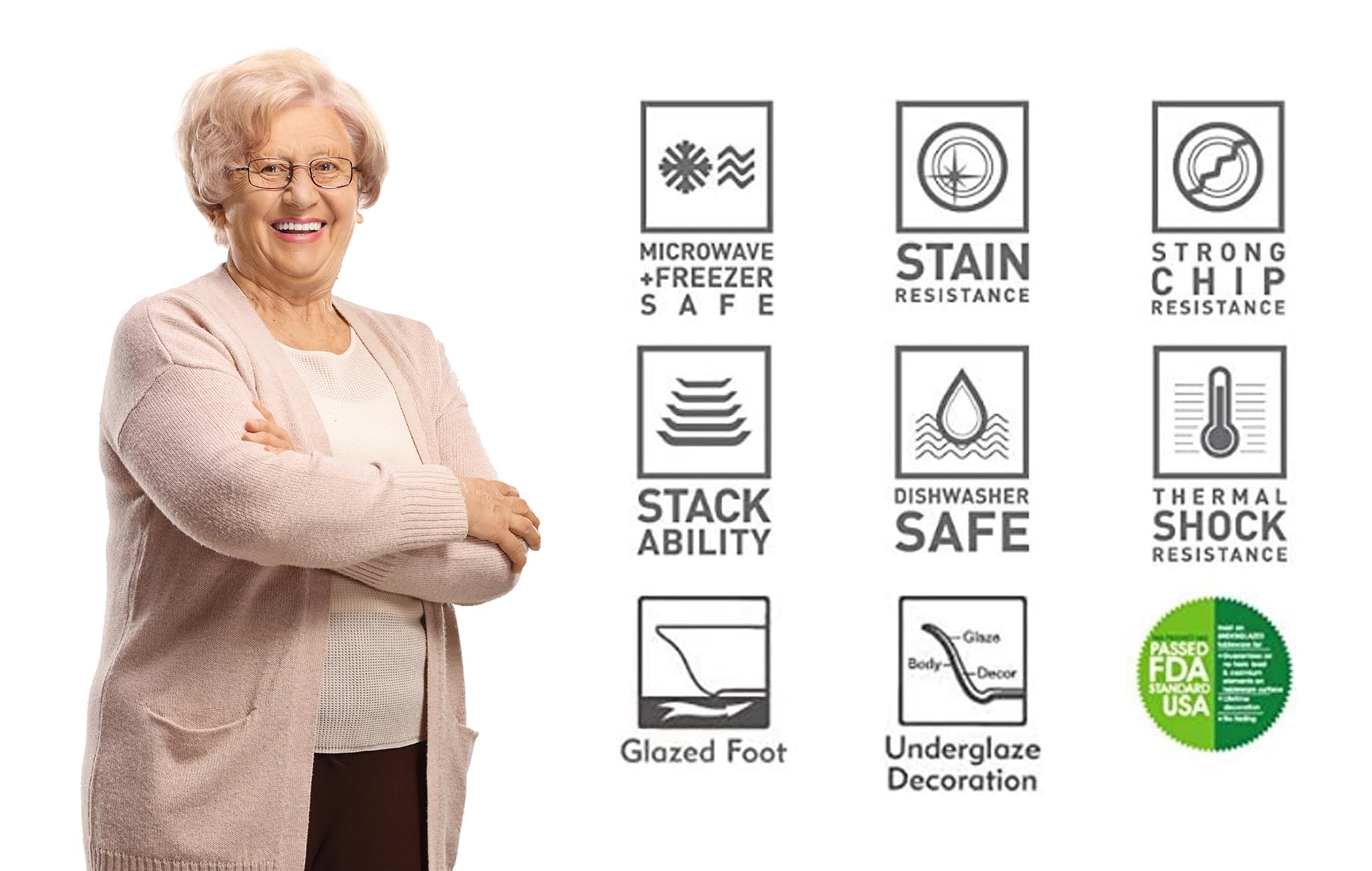 TUDOR ROYAL 30-Piece Premium Quality Round Porcelain Dinnerware Set, Service for 6 - VICTORIA BLUE Design, Blue Floral, Plates B