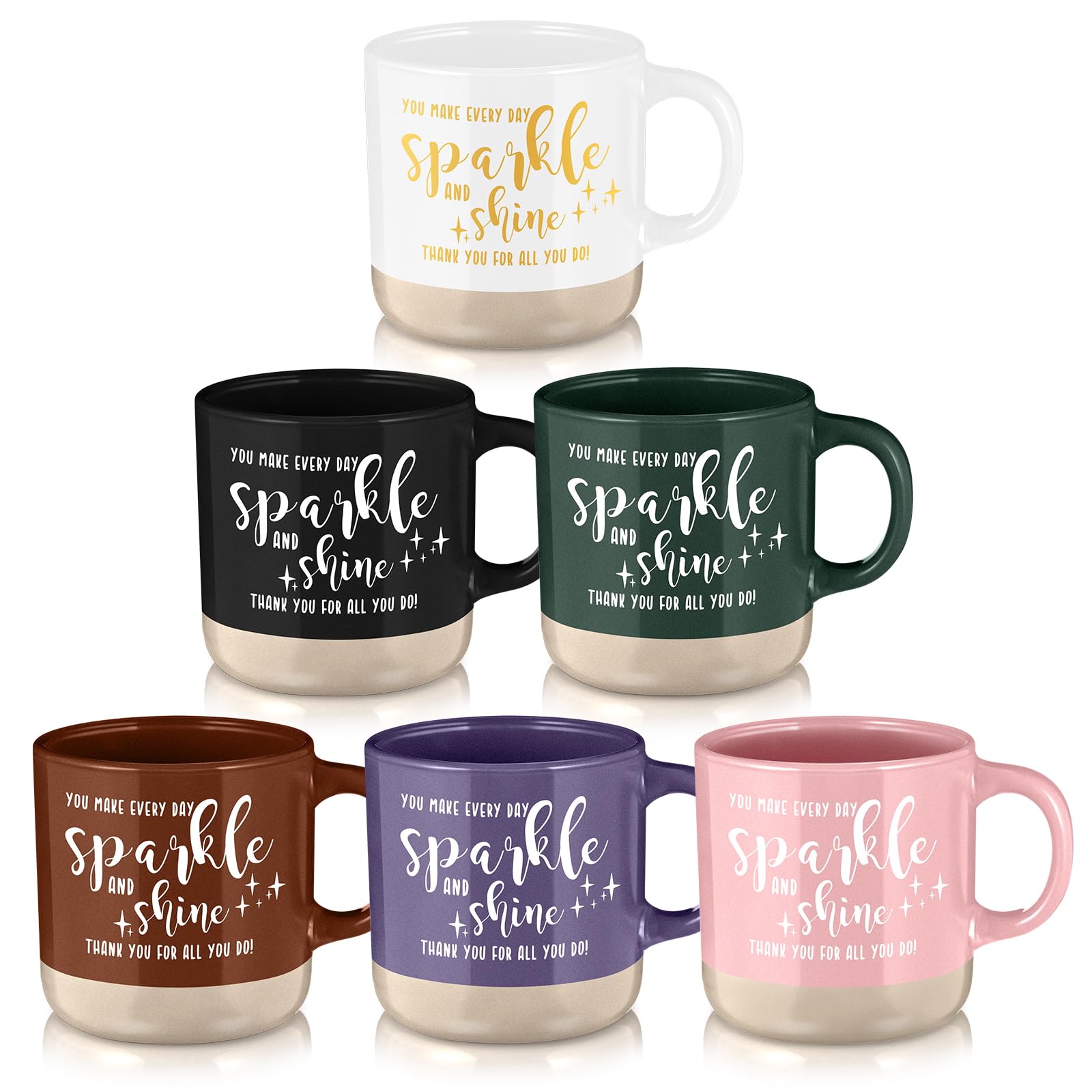 CHENGU Housekeeping Week Gifts Appreciation Mugs, 6 Pack, Multicolor, Words