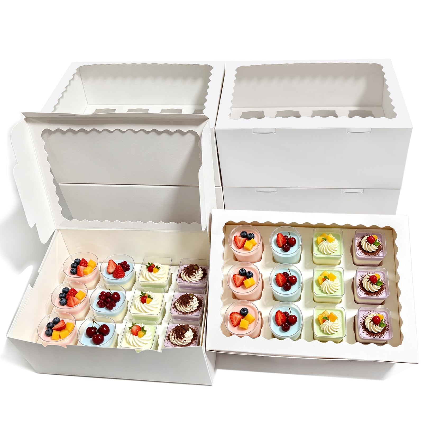 YODYZJ Dessert Shooter Boxes, Pack of 6, Each Holds 12 5oz Cups