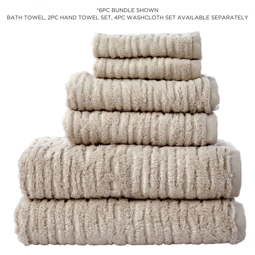 Skl Home Cloudsoft Cotton Luxury 4-Piece Washcloth Set, Oatmeal