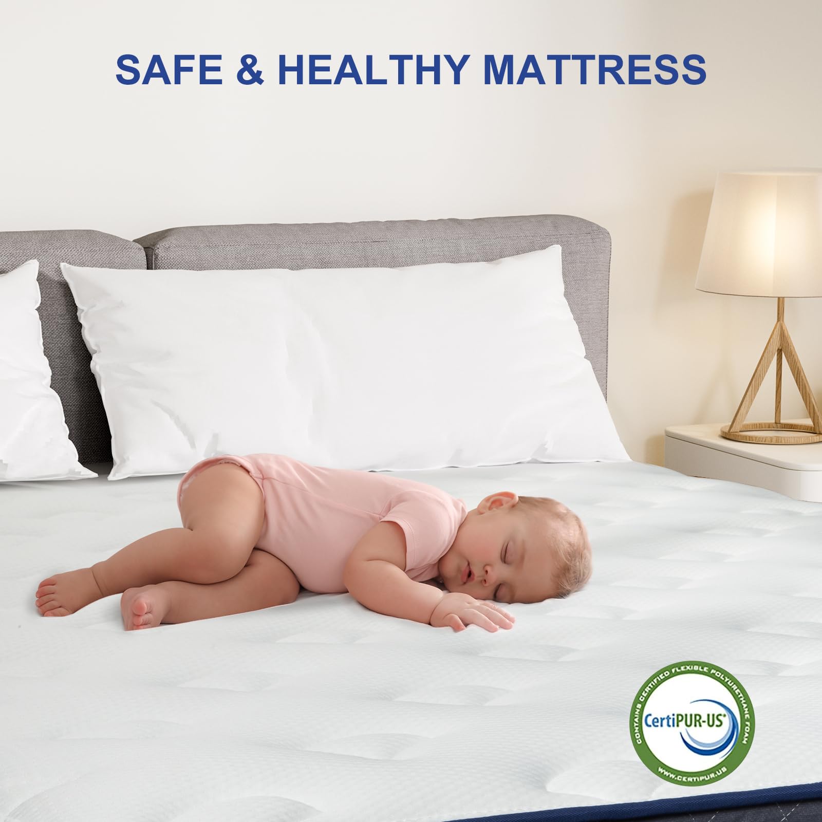 REGOSS 12 Inch Hybrid Queen Mattress - Plush Foam, Individual Pocket Coils, Medium Soft for Pressure Relief, Model XXUS05