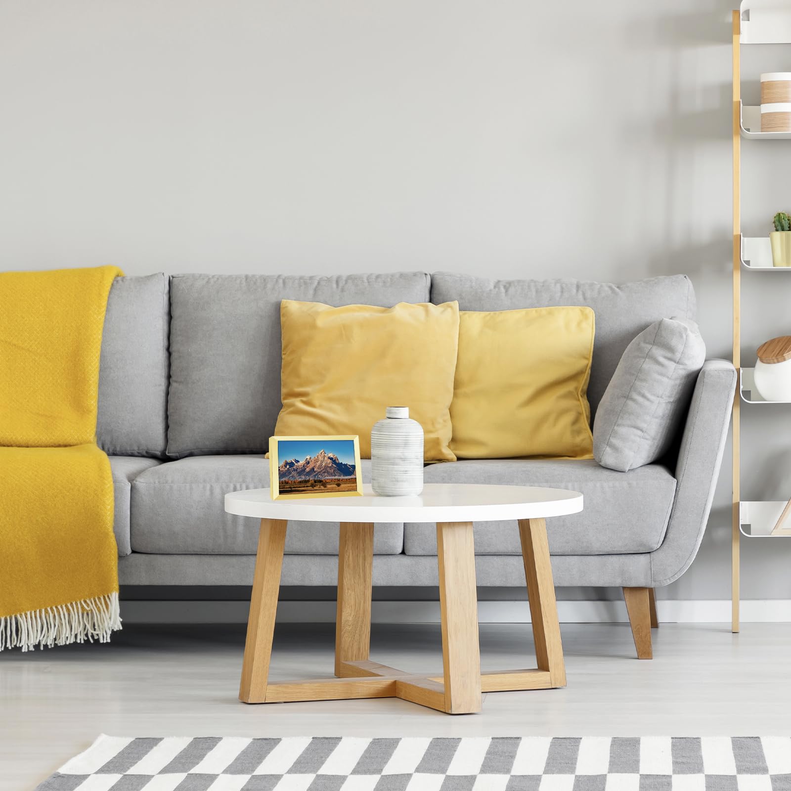 JCJMY 5x9 Picture Frame Gold for Wall Hanging or Tabletop, Wall Mounting Horizontally or Vertically, 5 x 9 Wall Gallery Poster P