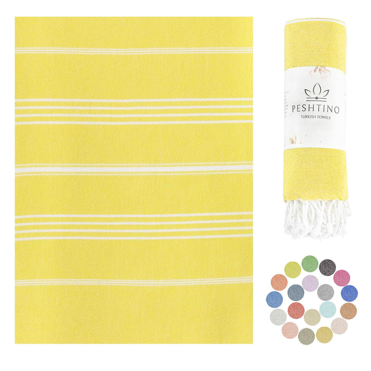 Peshtino Turkish Beach Towel, 100% Cotton, 38X71 Inch, Quick Dry, Thin, Lightweight, Soft, Sand Free, Compact Towels For Beach,