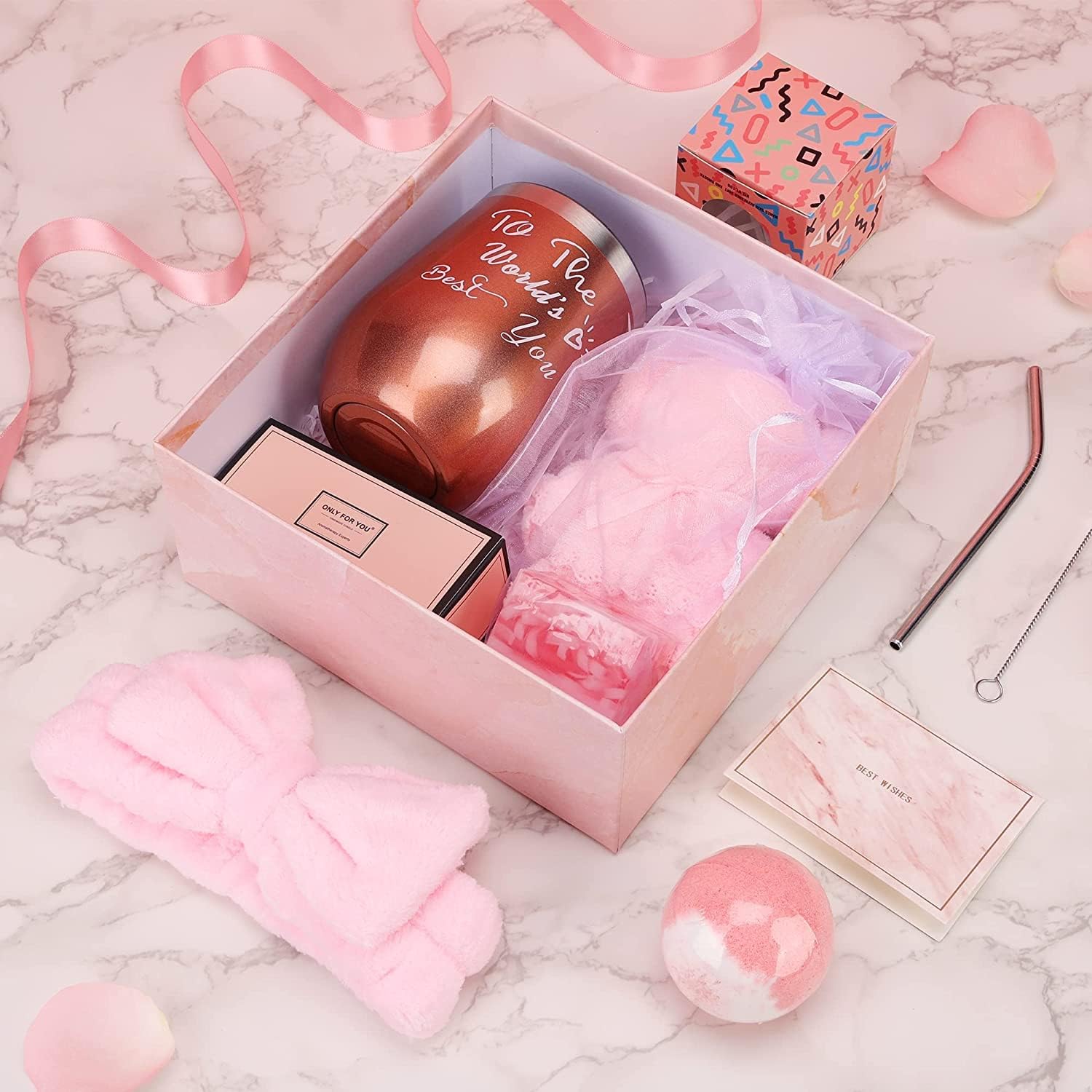 Birthday Gifts For Women,Relaxing Spa Gift For Women,Unique Happy Birthday Bath Set Gift Box For Her Mom Sister Best Friend,Moth