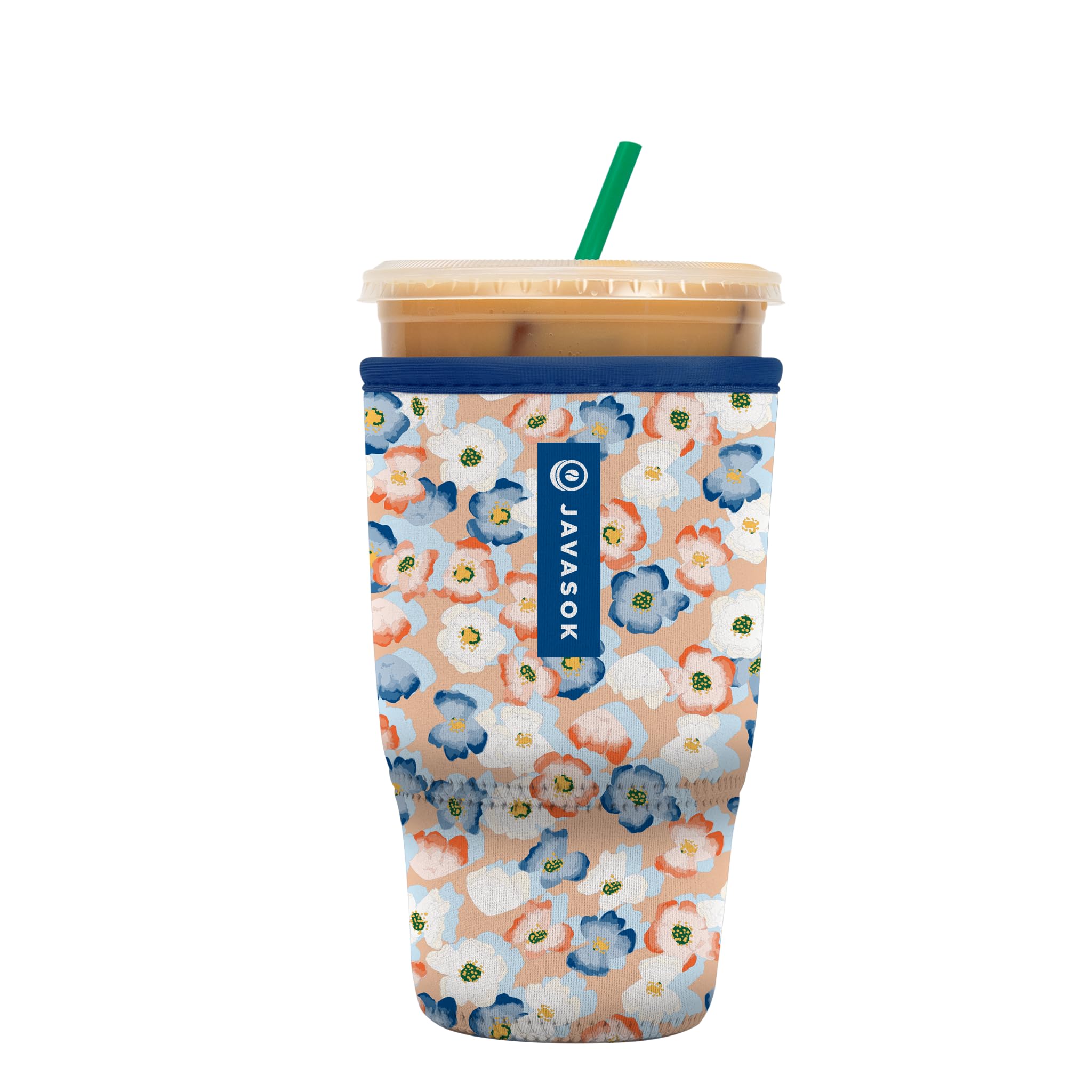 Sok It Java Sok Iced Coffee & Cold Soda Insulated Neoprene Cup Sleeve (Garden Party, Large: 30-32oz)
