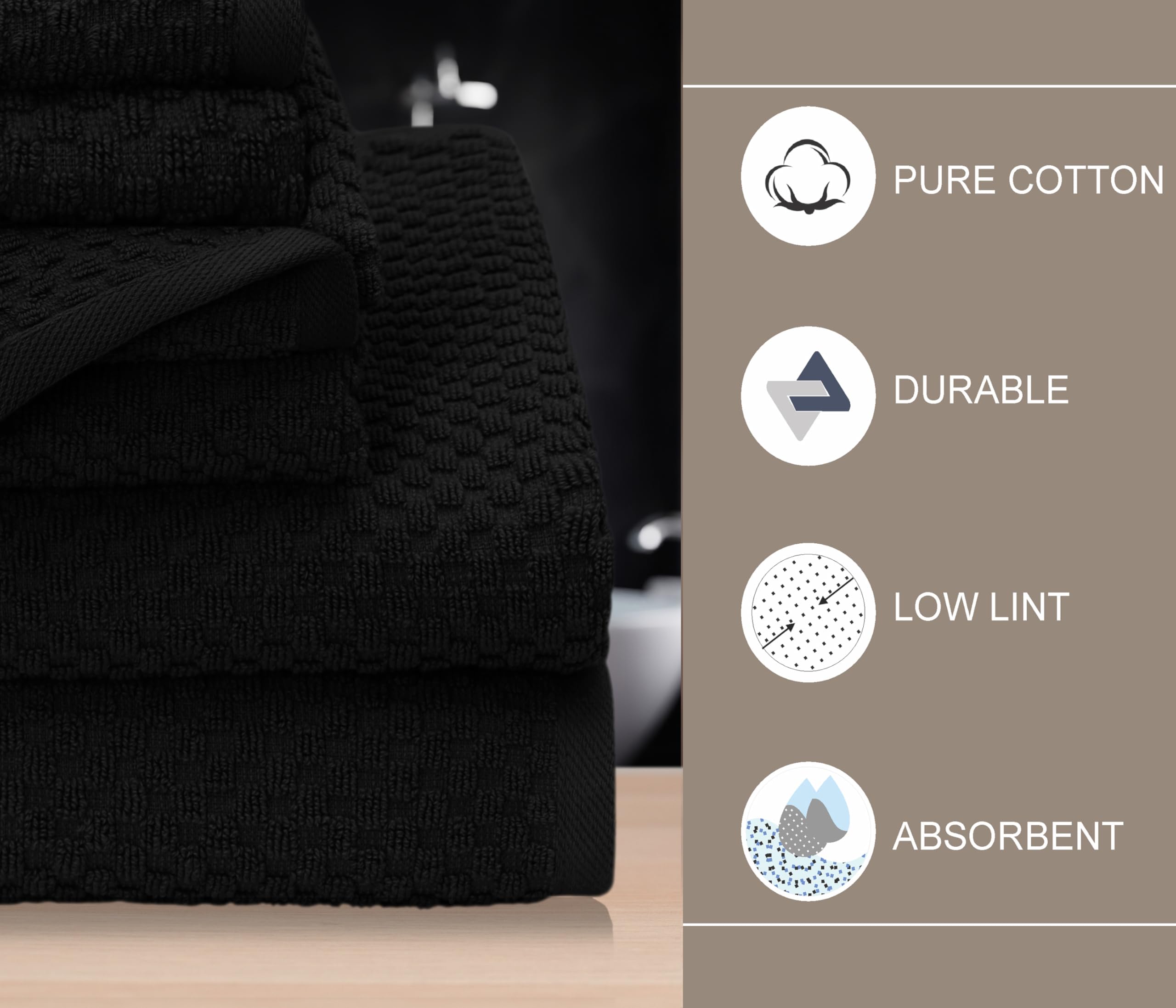 Cotton Craft Waffle 6 Piece Towel Set - 100% Cotton - 2 Oversized Luxury Euro Spa Waffle Weave Large Bath Towels, 2 Hand Towels,