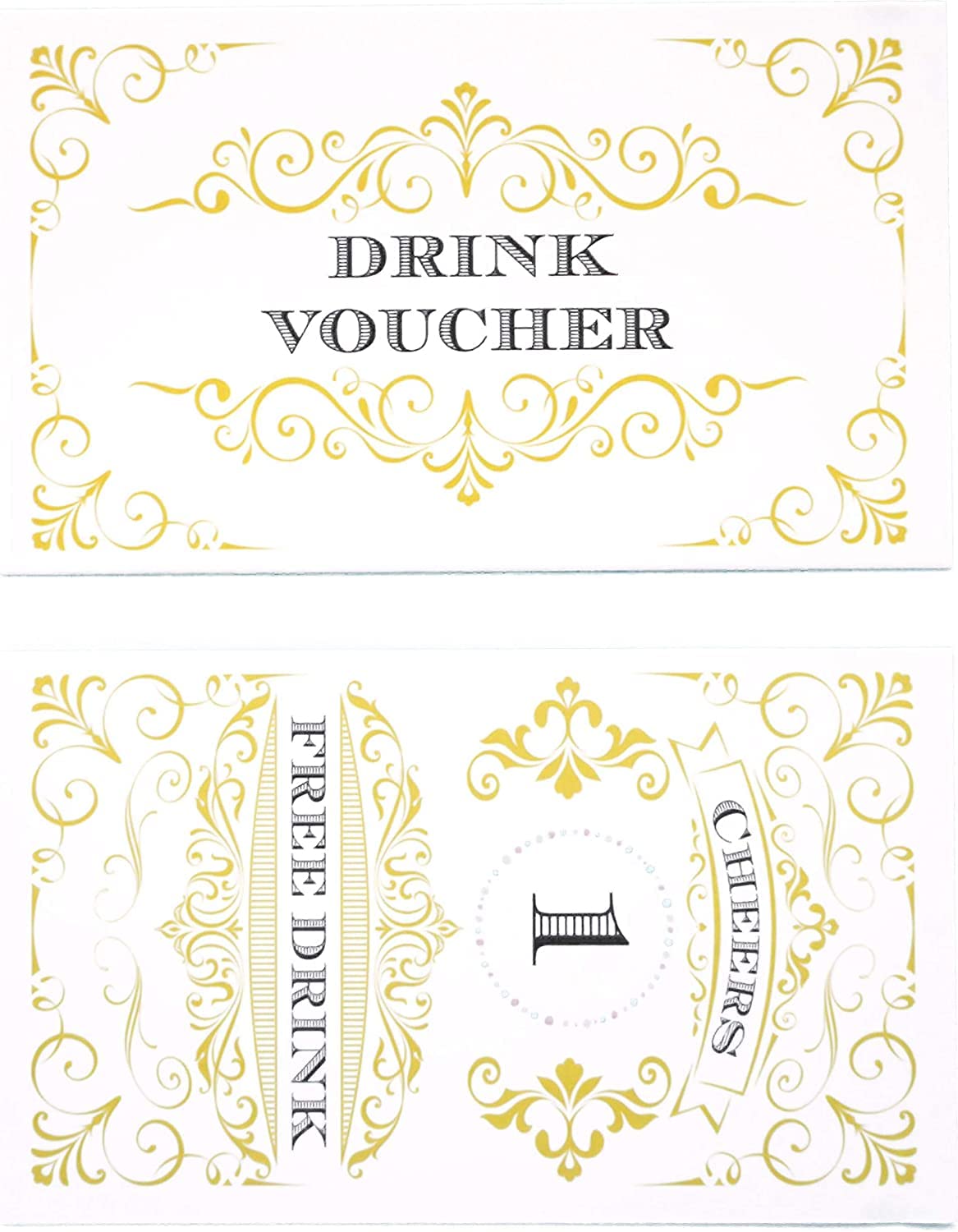 Rxbc2011 450 Free Drink Tickets Coupons For A Free Drink Wedding Work Event Party Bar Fundraiser Gold