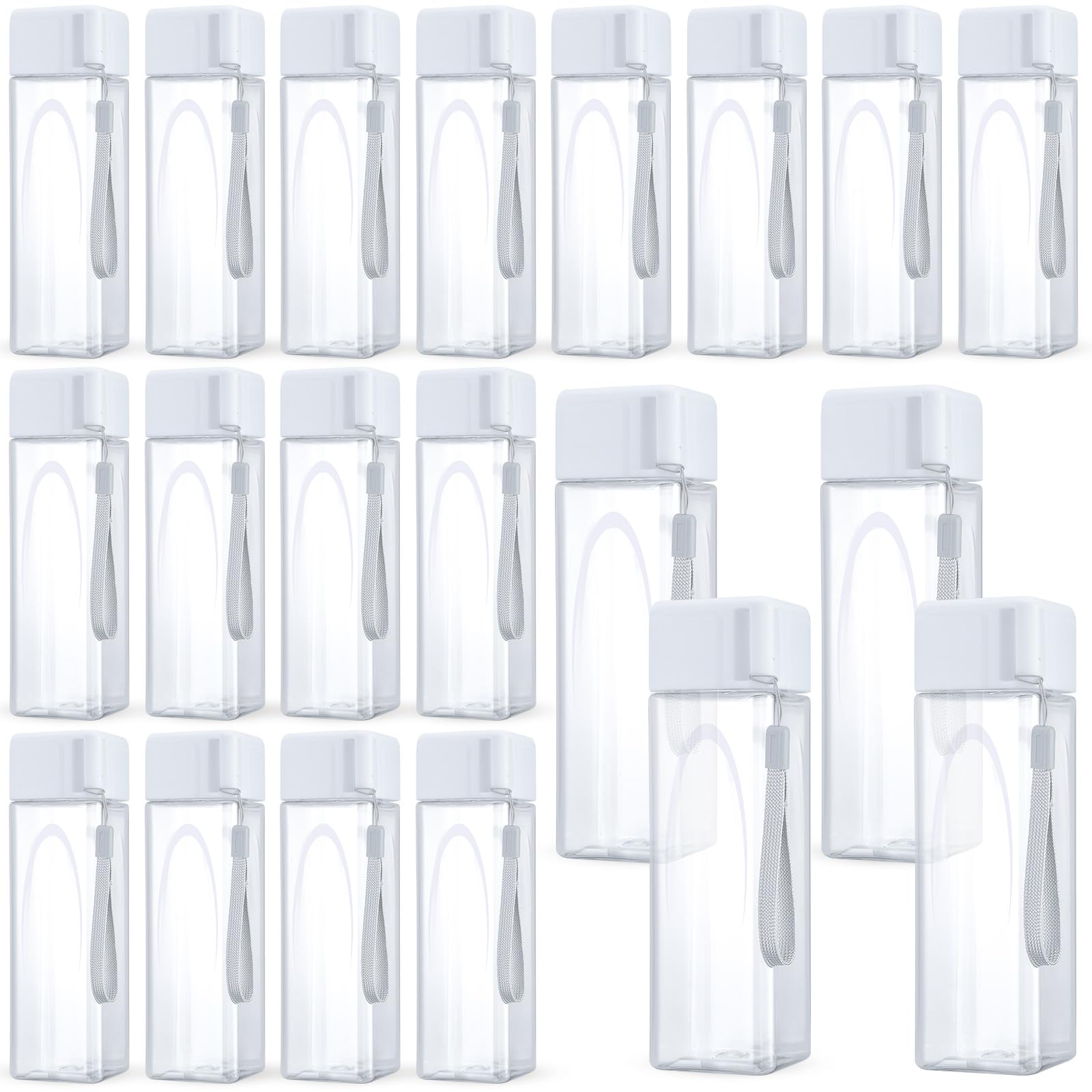 Mifoci 20 Pieces Water Bottle Bulk 17 oz Plastic Water Bottles Bulk Gym Sports Adults Reusable Large Drinking Cups for Outdoor F