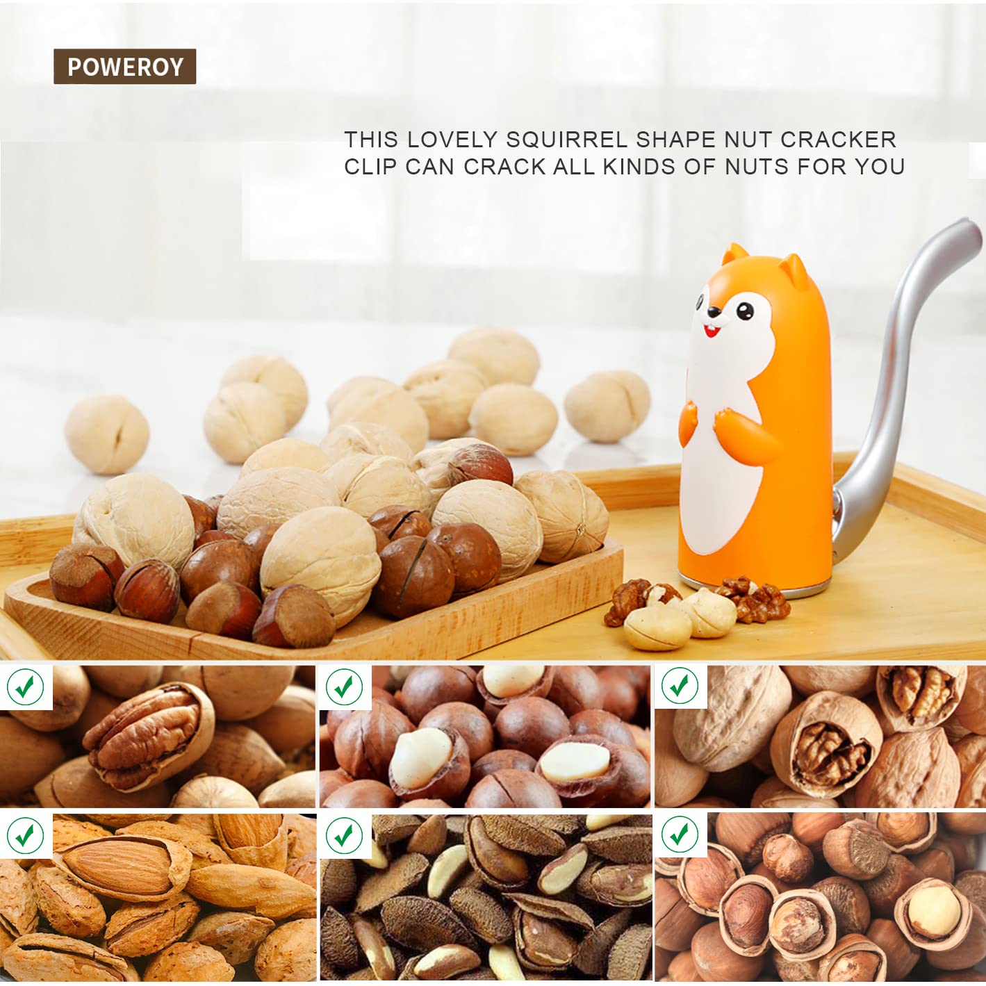 Nut Crackers Walnut Cracker,Pecan Crackers And Picks.Easy Cracking Nuts,Pecan,Hazelnuts, Almonds, Walnut, Brazil Nuts,Etc. Yello