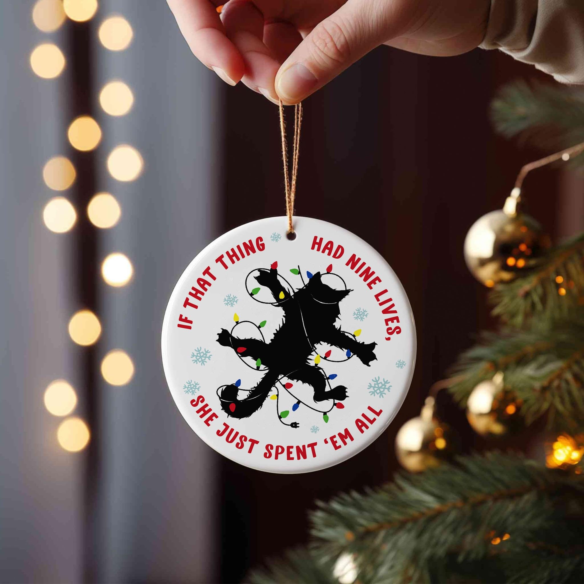 Cat Christmas Ornament - Christmas Tree Decorations - Xmas Hanging Ornaments - Home Decoration - Gift for Cat Lover